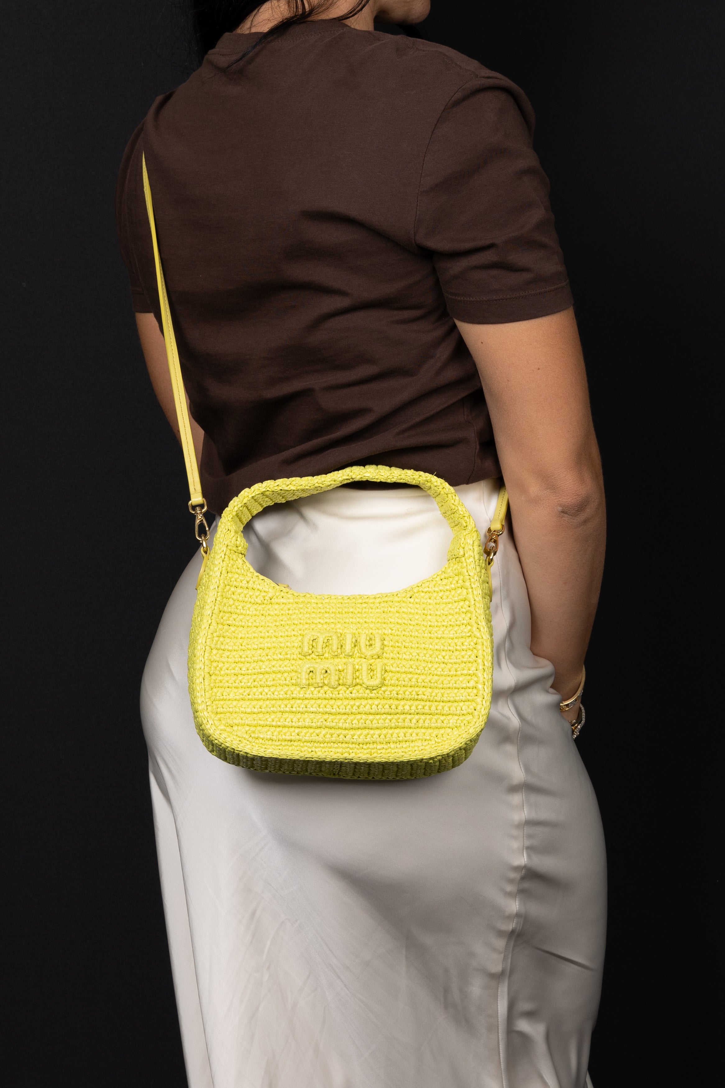 Miu Miu Wonder in Rafia Verde Lime