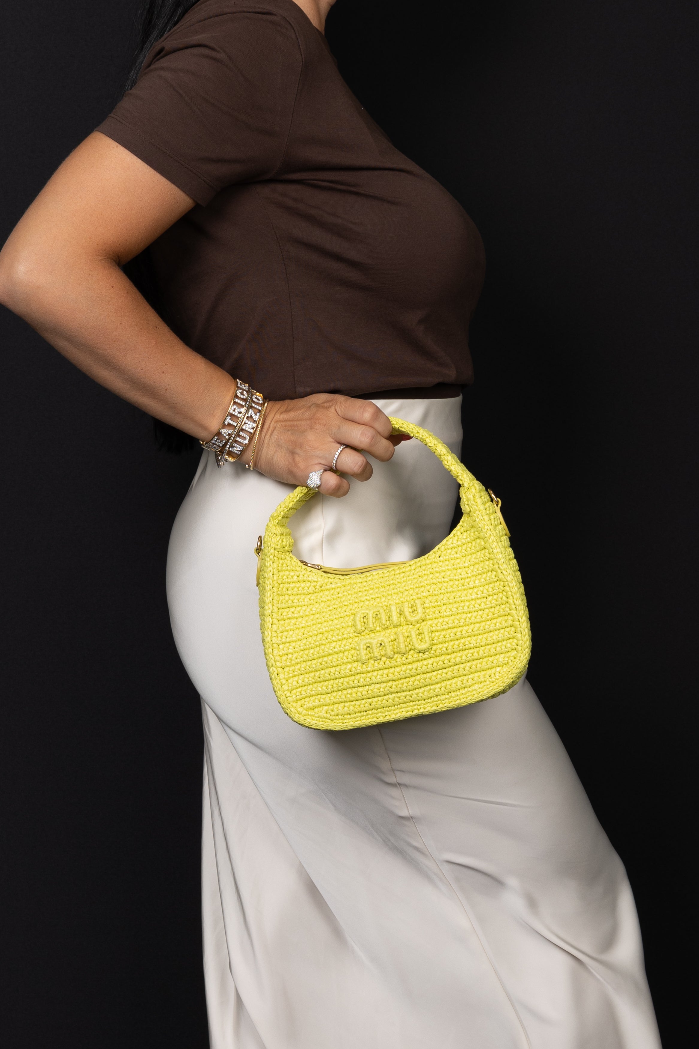 Miu Miu Wonder in Rafia Verde Lime