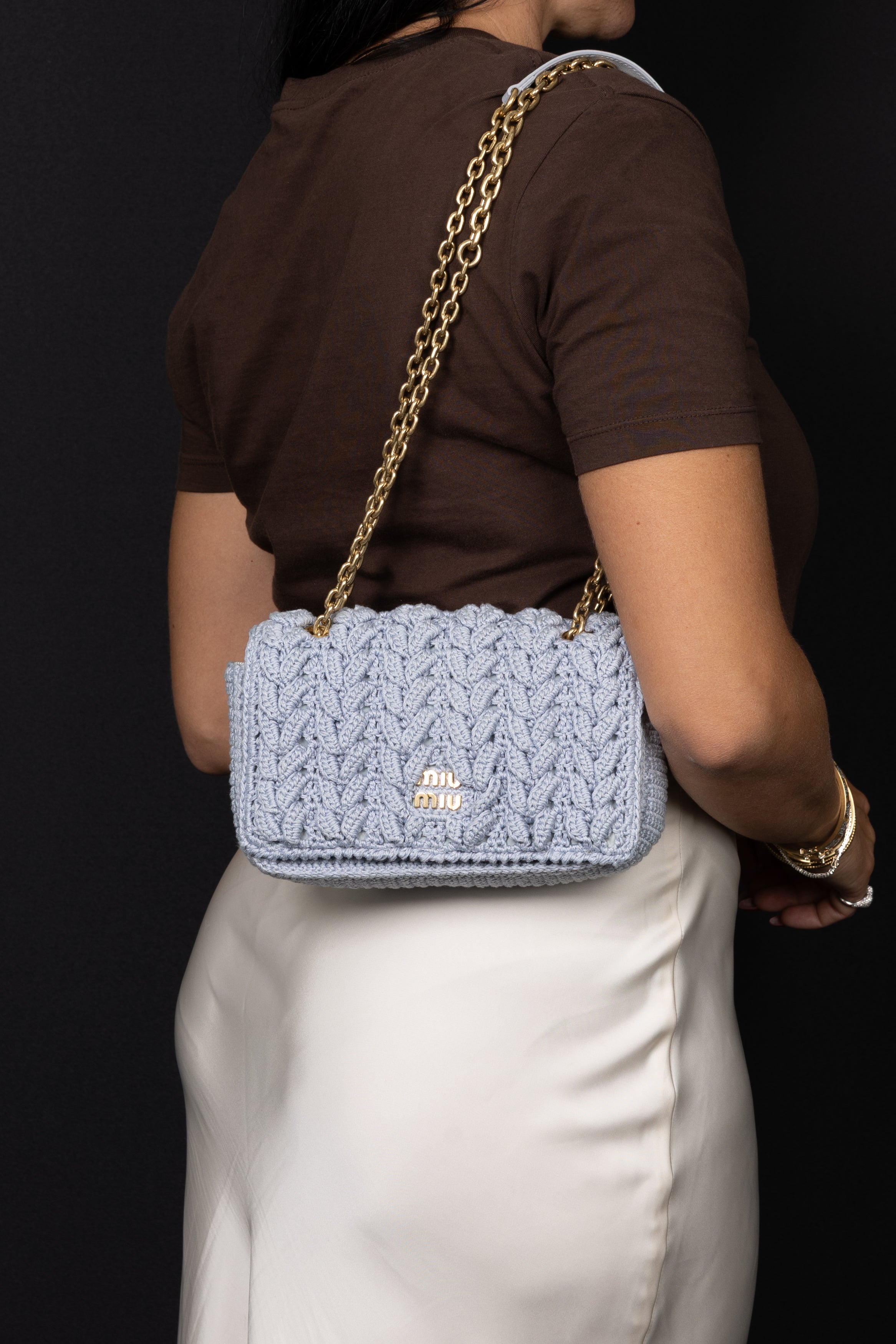 Miu Miu in Maglia con Trecce Fiordaliso
