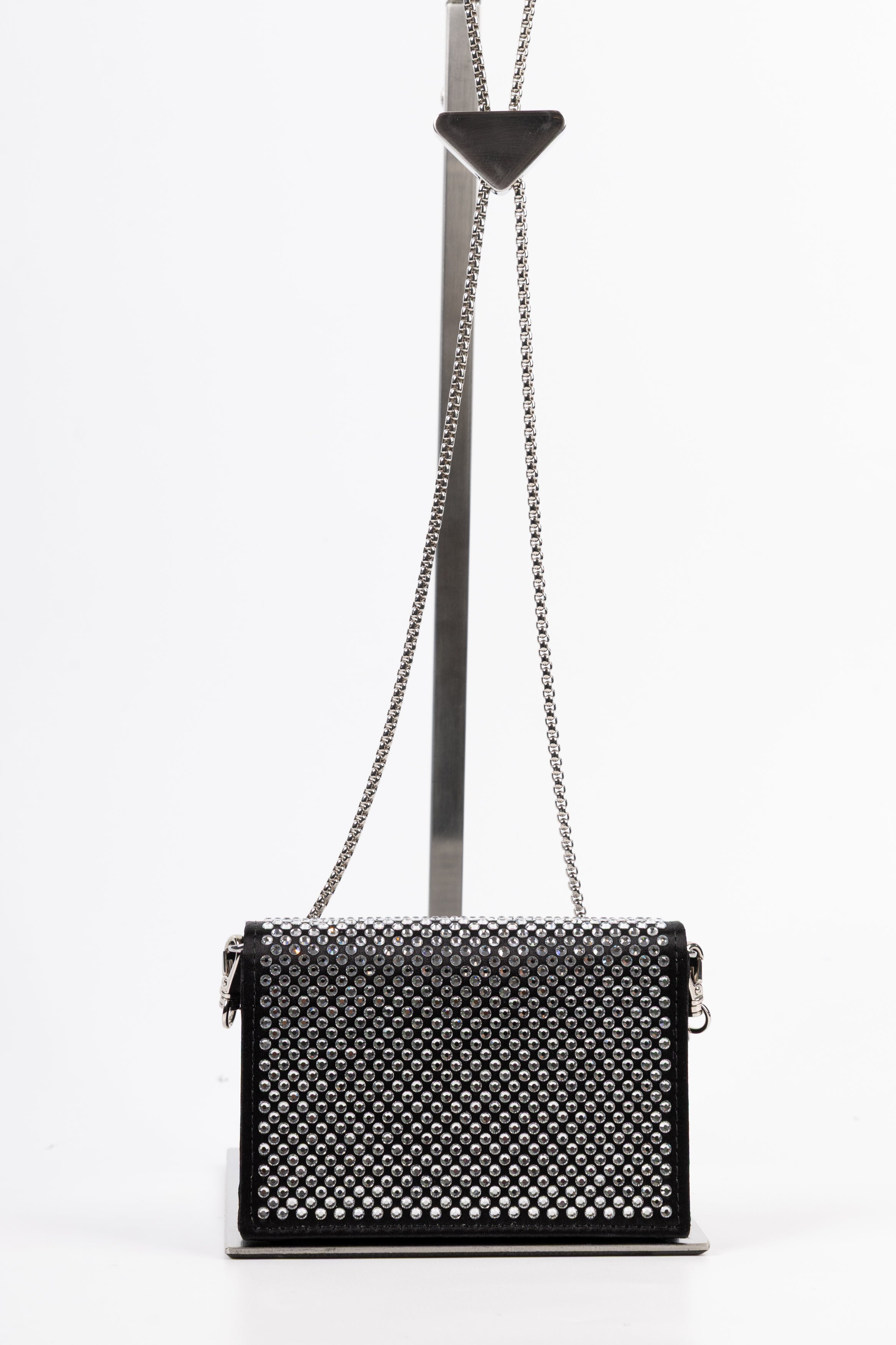 prada portacarte con tracolla con brillantini
