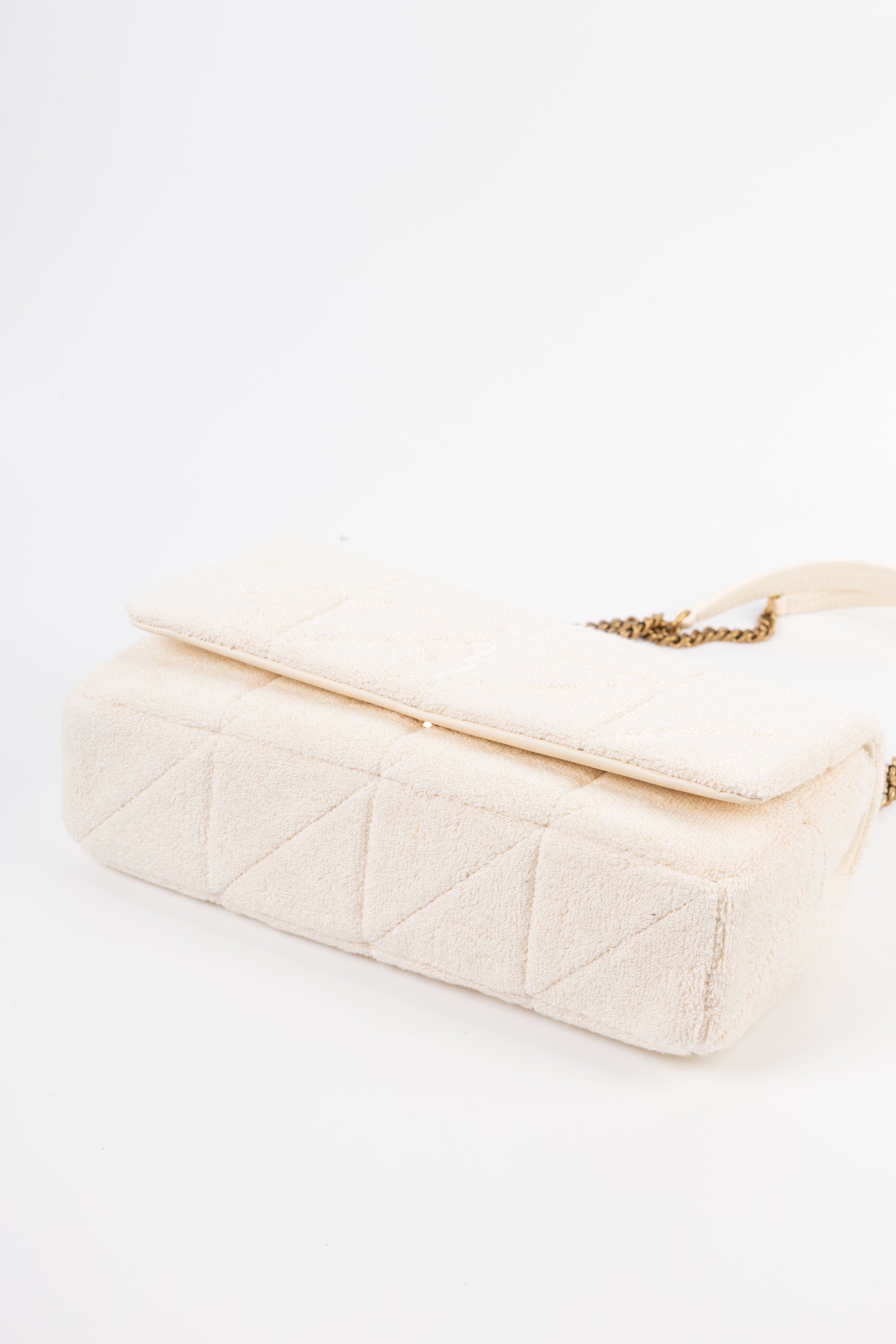 Saint Laurent Jamie Media in tessuto bianco