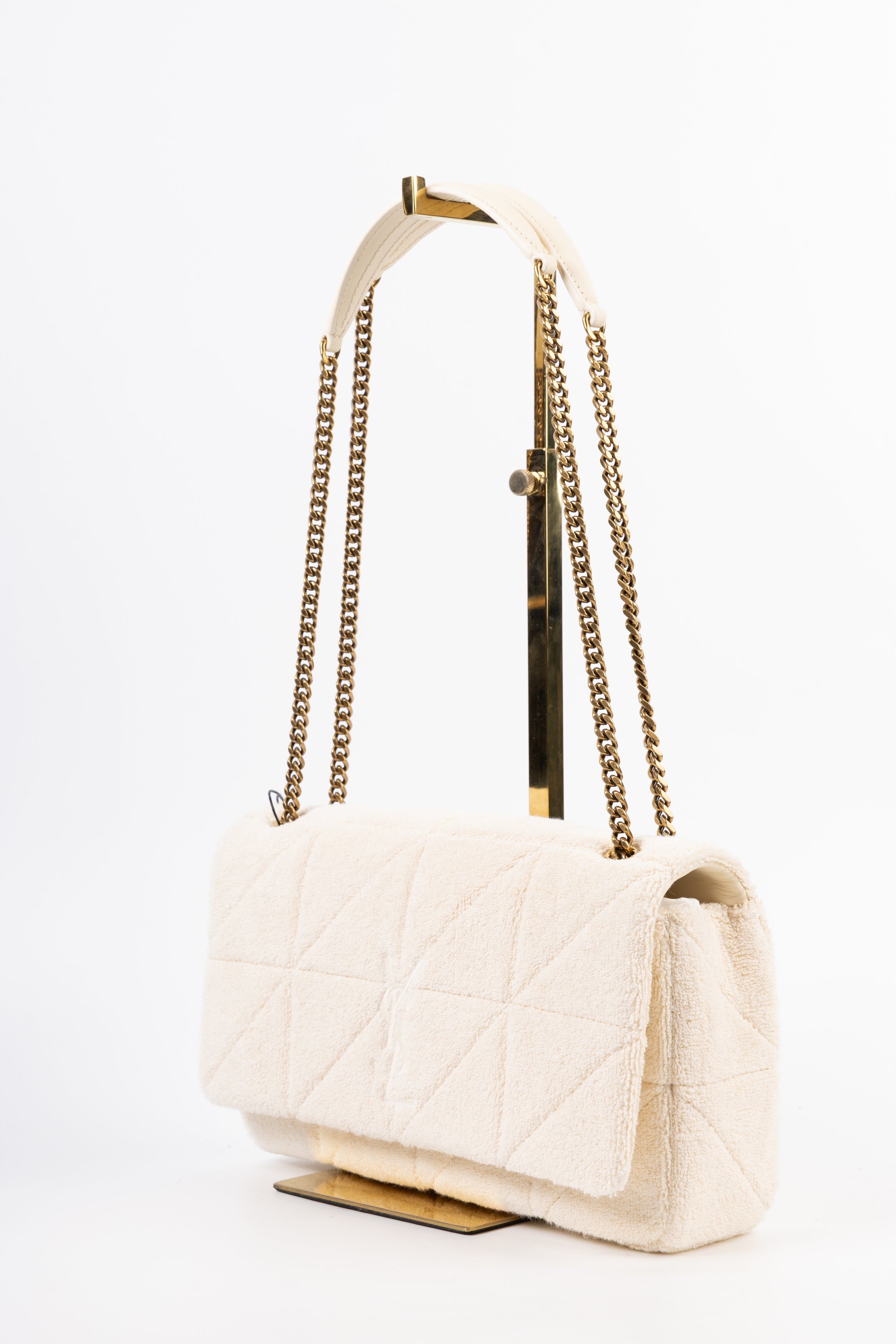 Saint Laurent Jamie Media in tessuto bianco