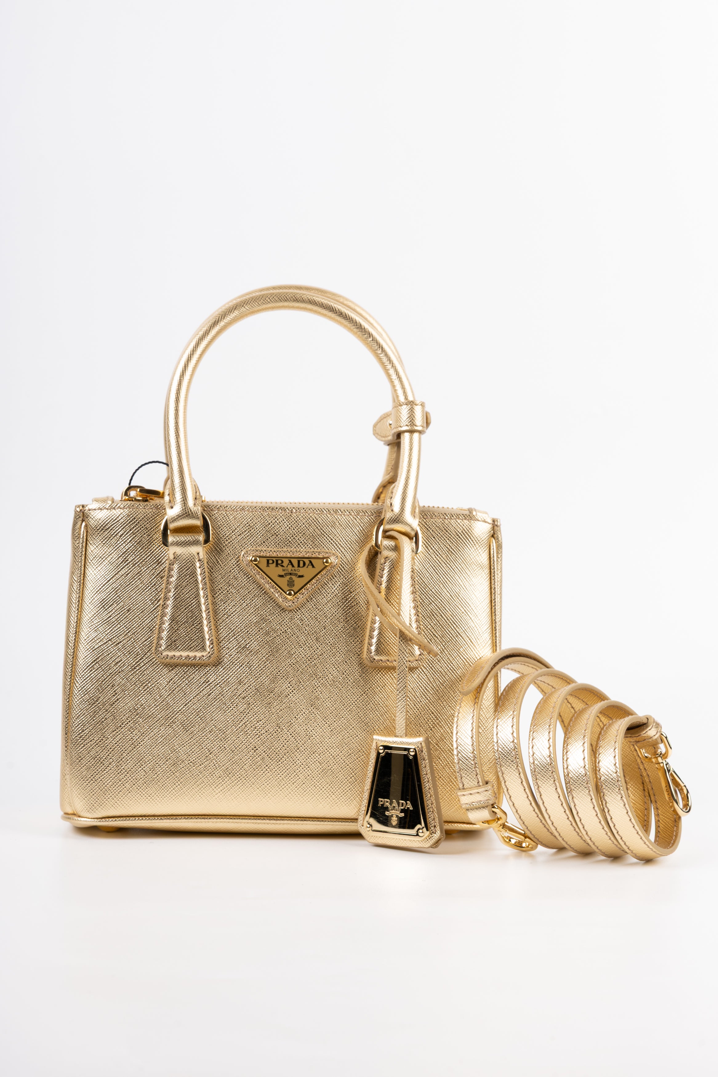 Prada galleria mini gold