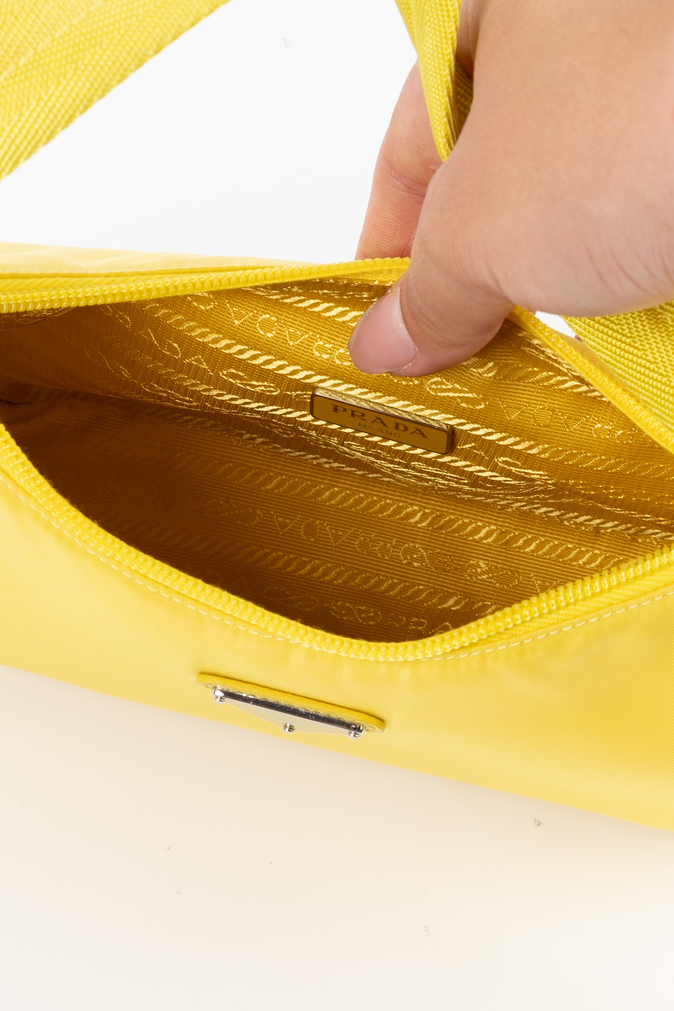 Prada Re-Edition Borsa a Spalla Giallo