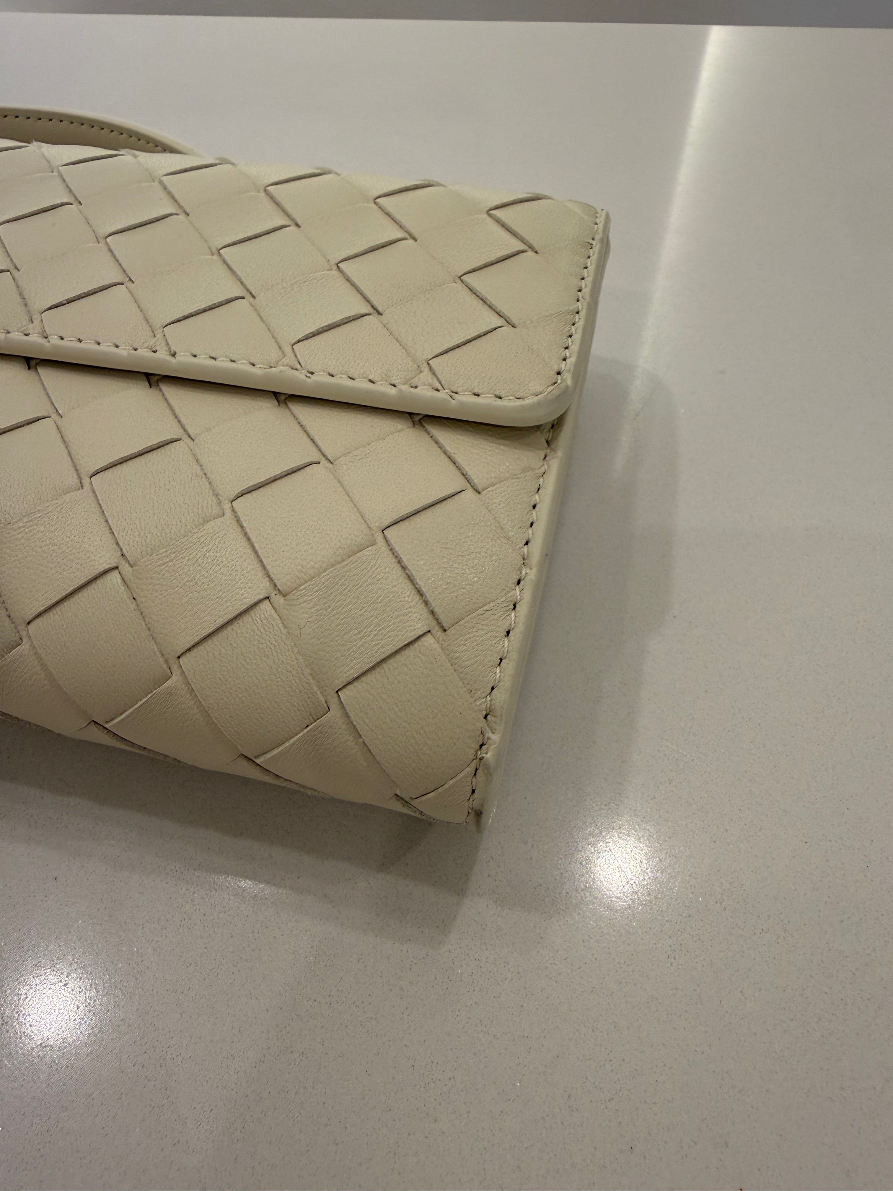 BOTTEGA VENETA ANDIAMO CLUTCH SEA SALT