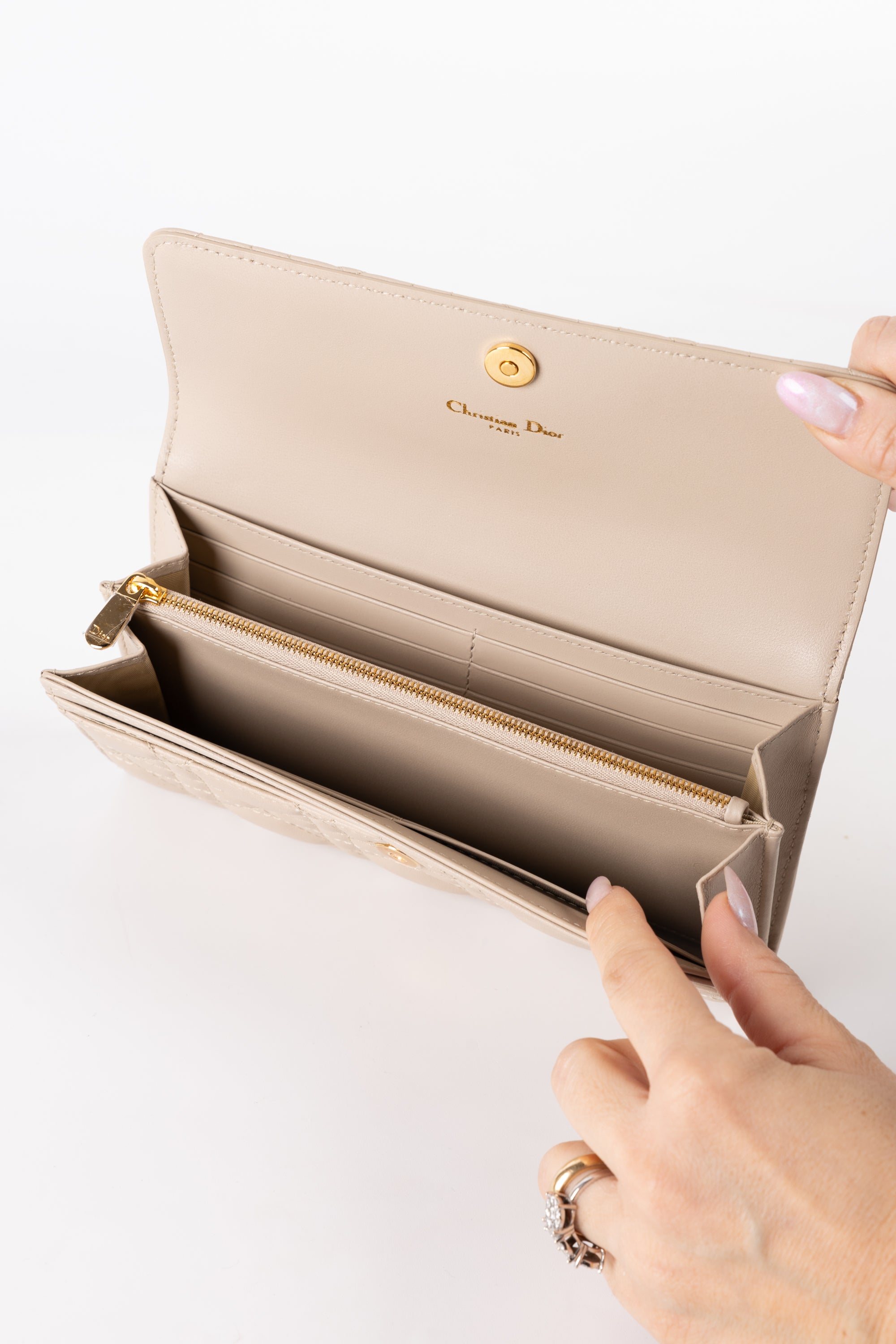 Dior Portafoglio lungo Orchid Jolie Beige