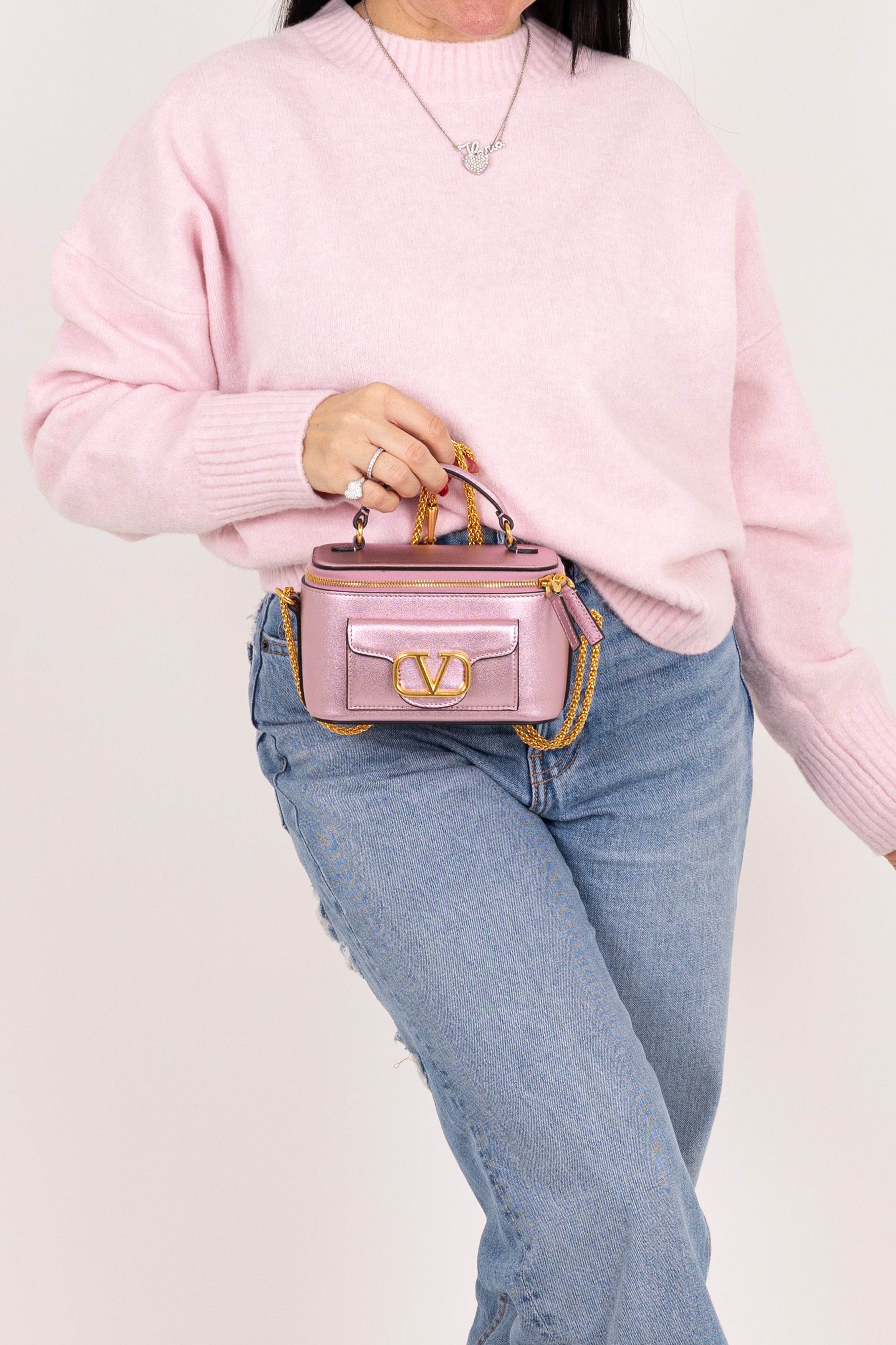 Valentino Mini Vanity Rosa Metallizzato