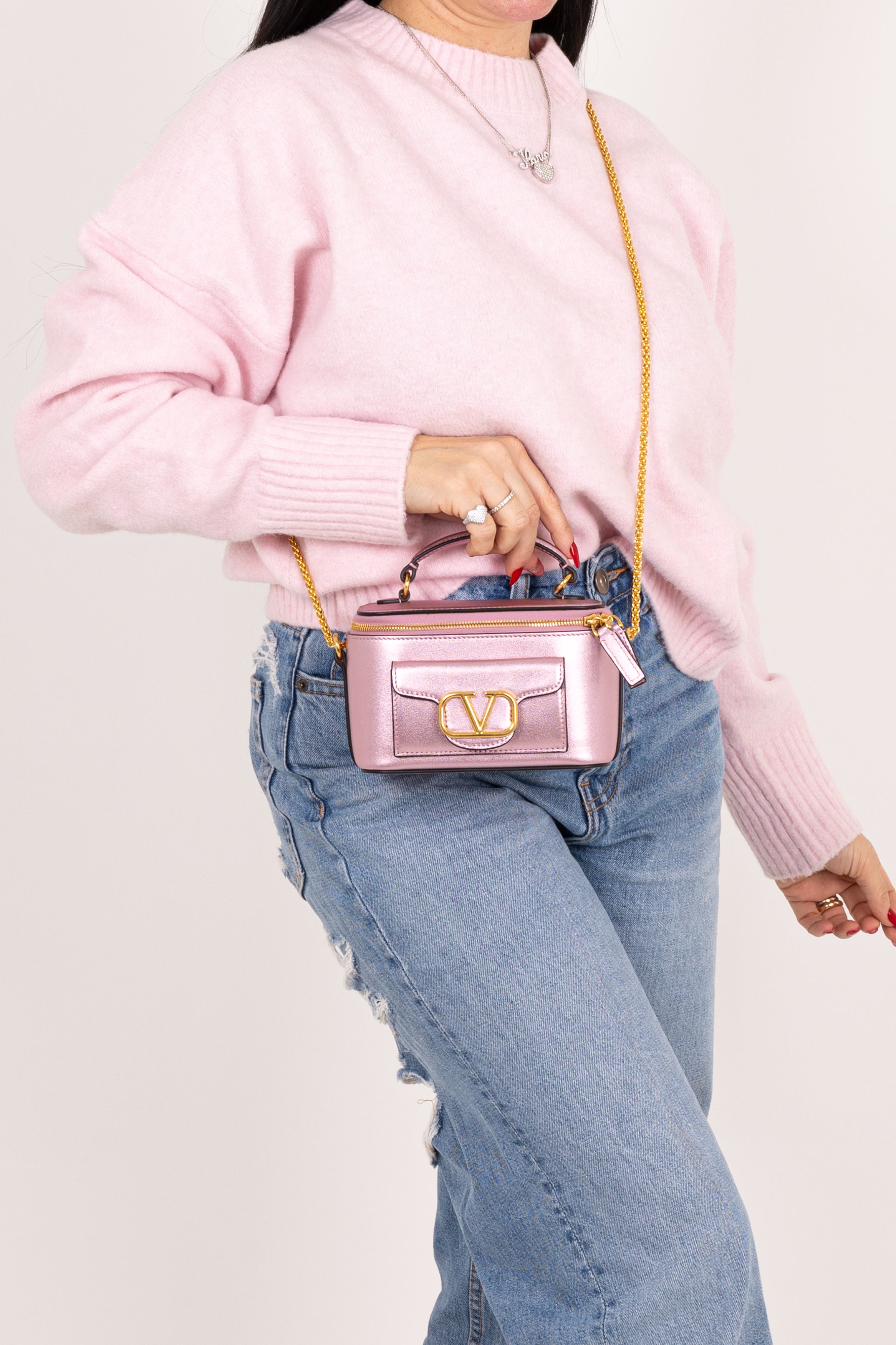 Valentino Mini Vanity Rosa Metallizzato