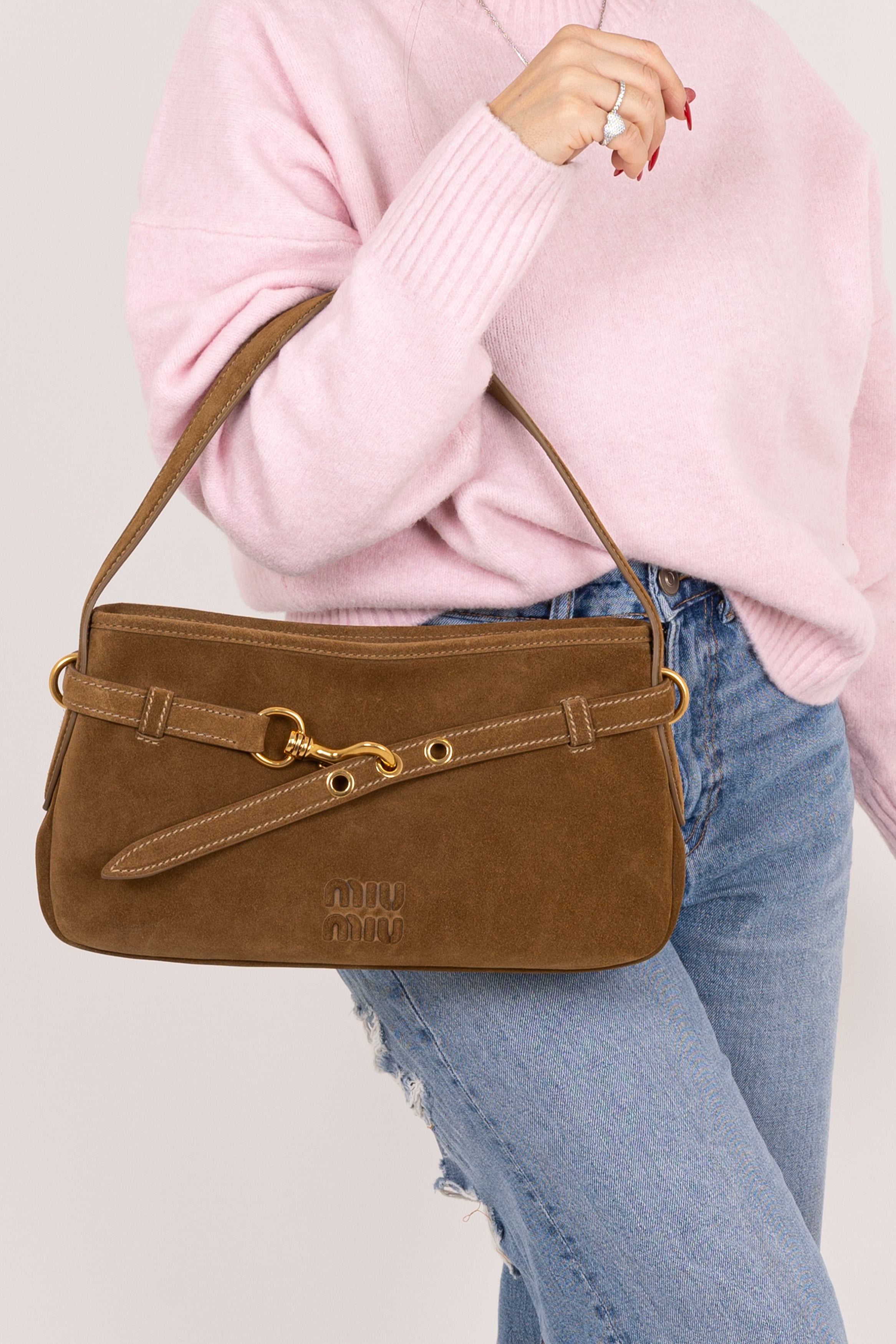 Miu Miu aventure in suede marrone