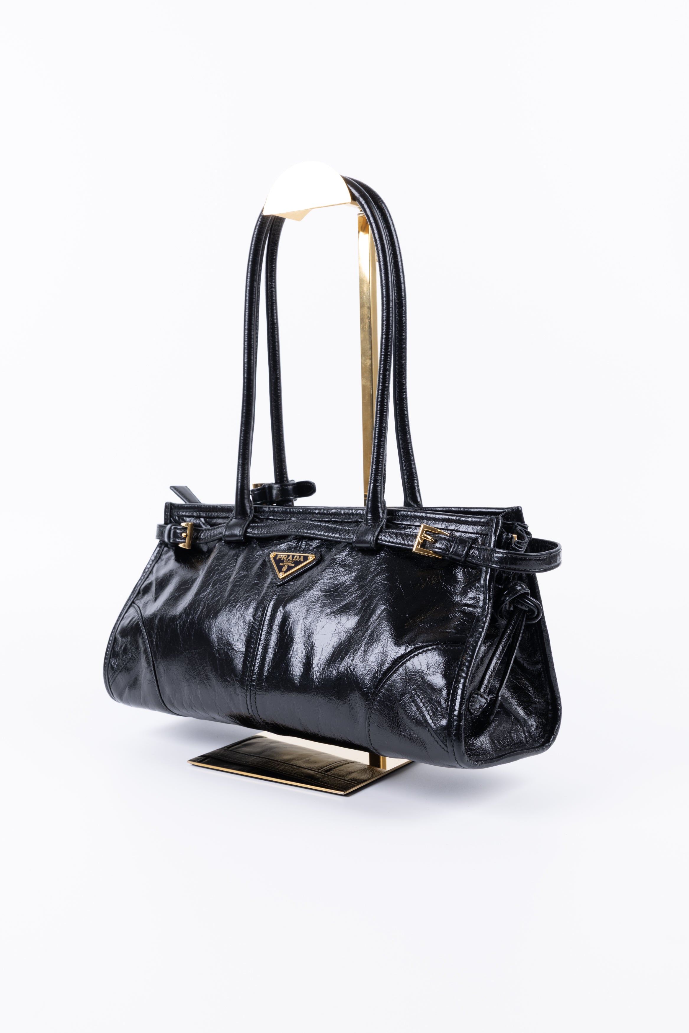 PRADA BONNIE NERA IN PELLE LUCIDA NERA