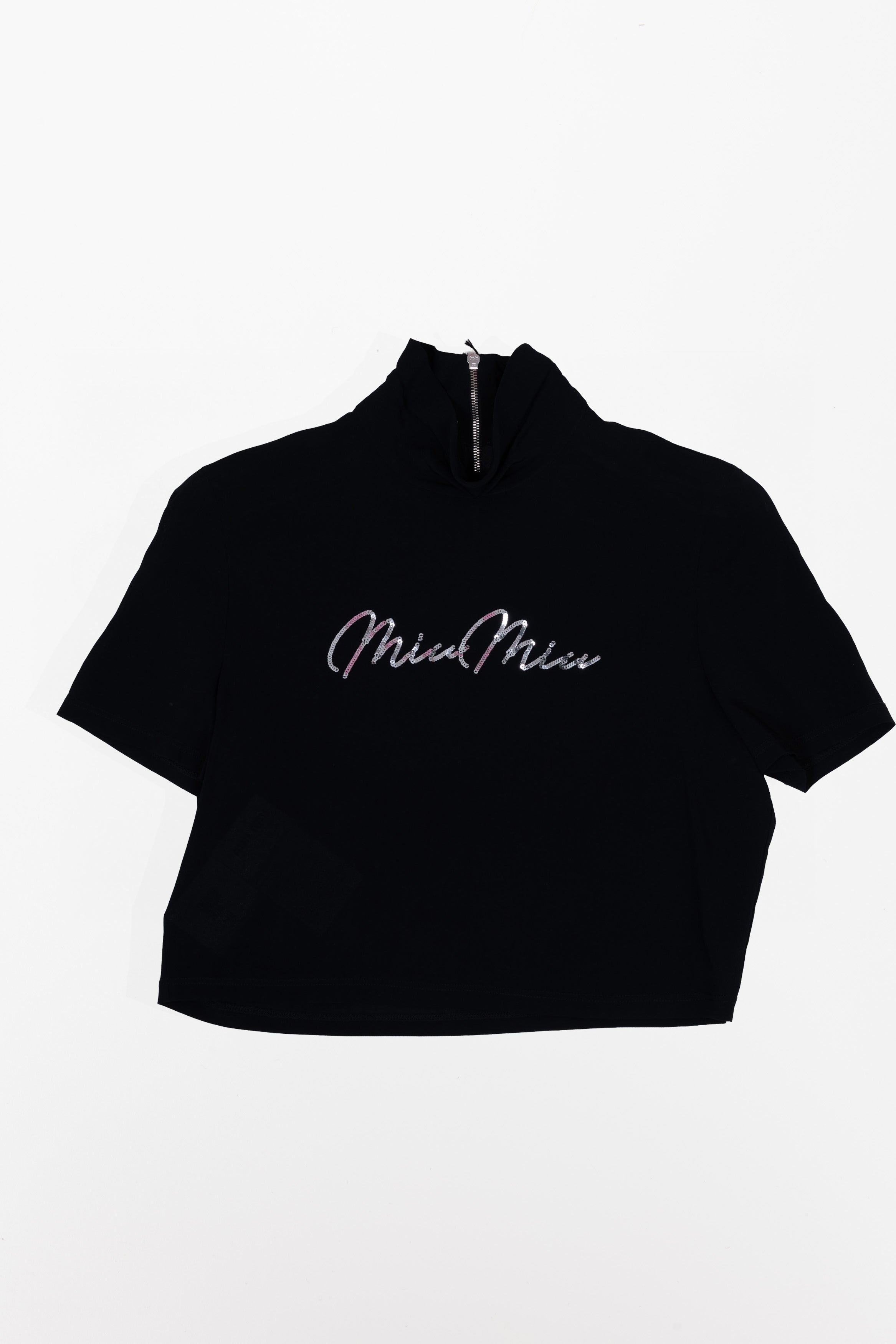 MIU MIU T-SHIRT NERA CON Paillettes