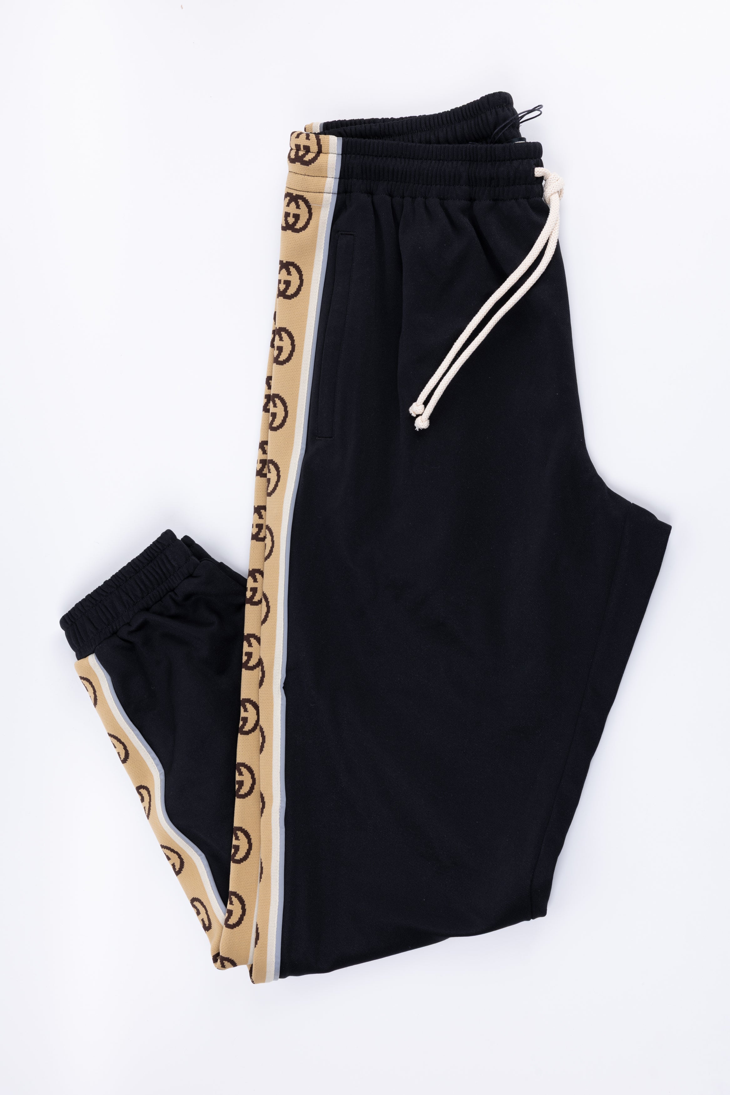 Gucci pantalone tuta nero striscia gg