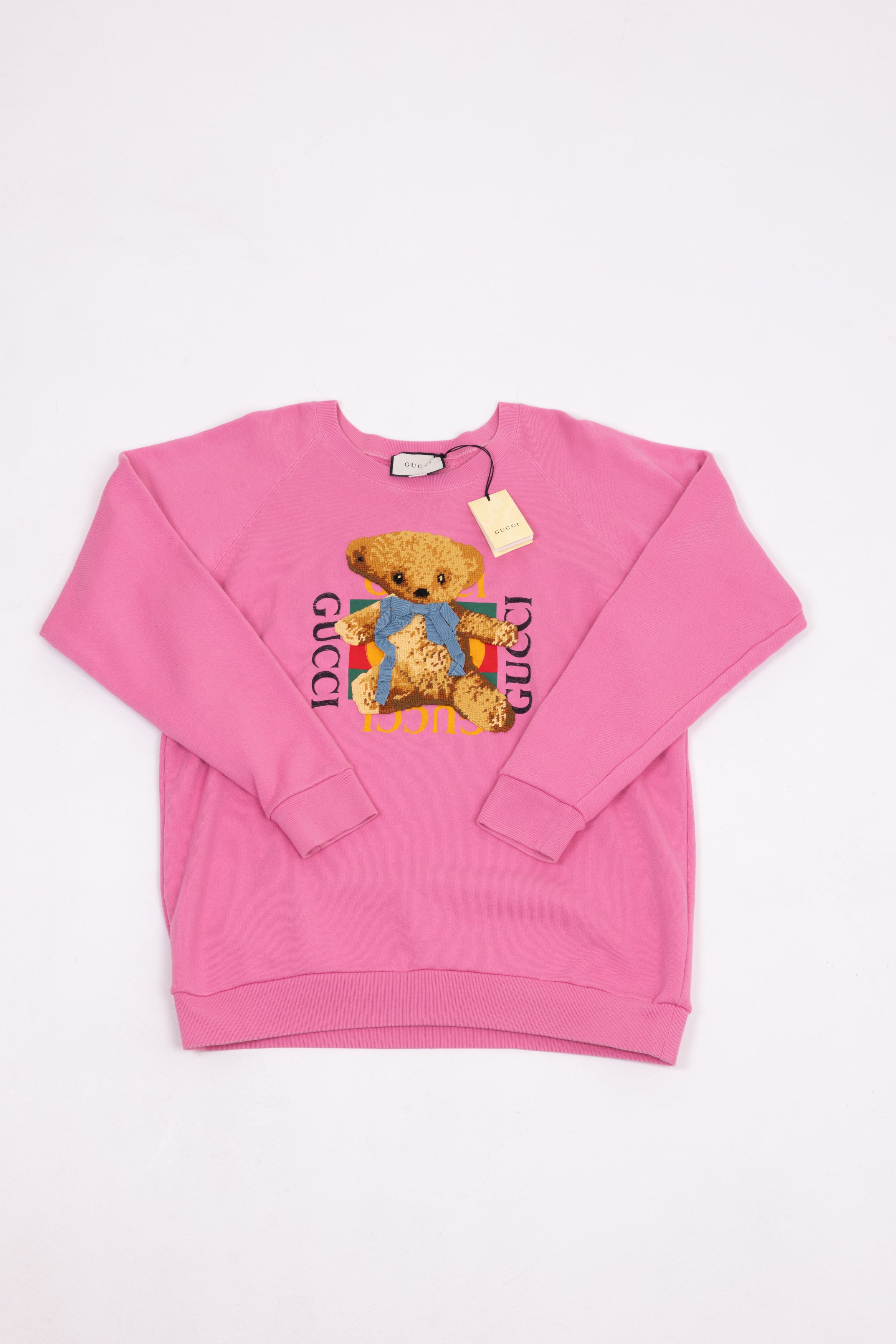 gucci gg felpa rosa orso
