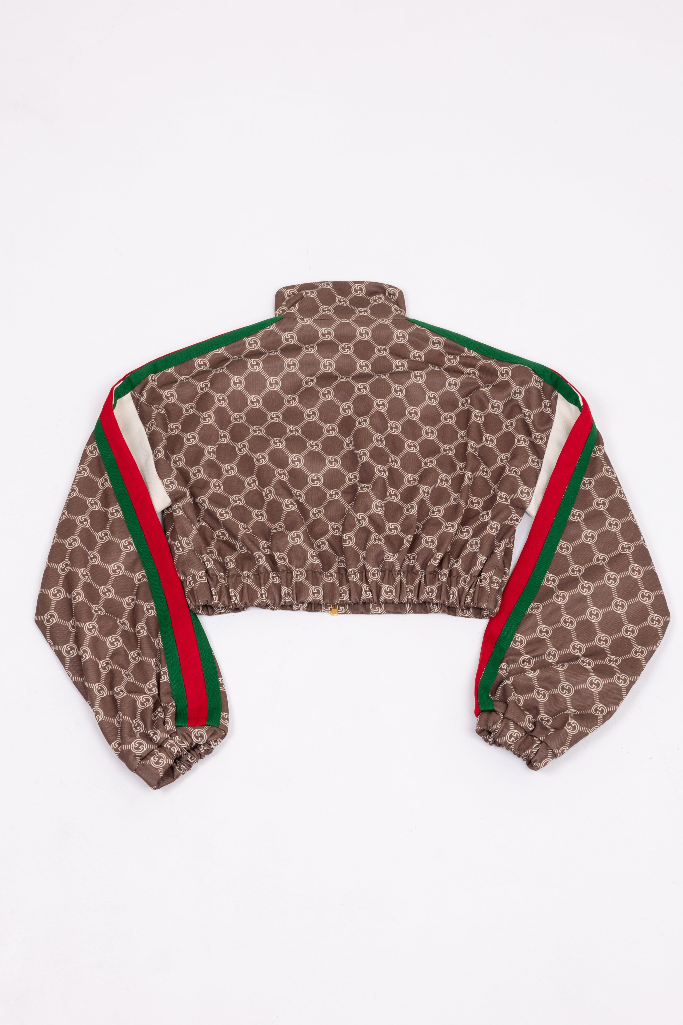 Gucci felpa crop gg marrone