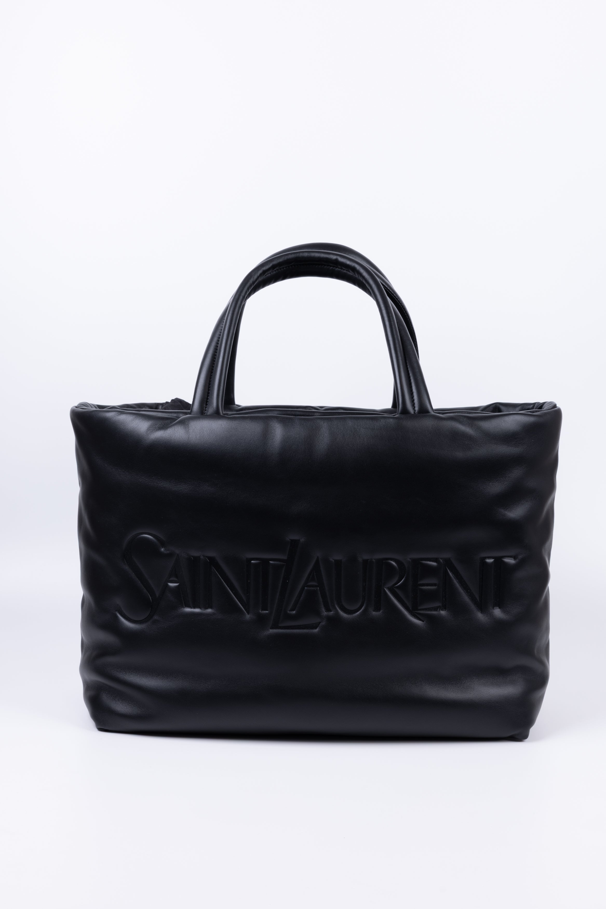 SAINT LAURENT TOTE BAG PUFFER BLACK