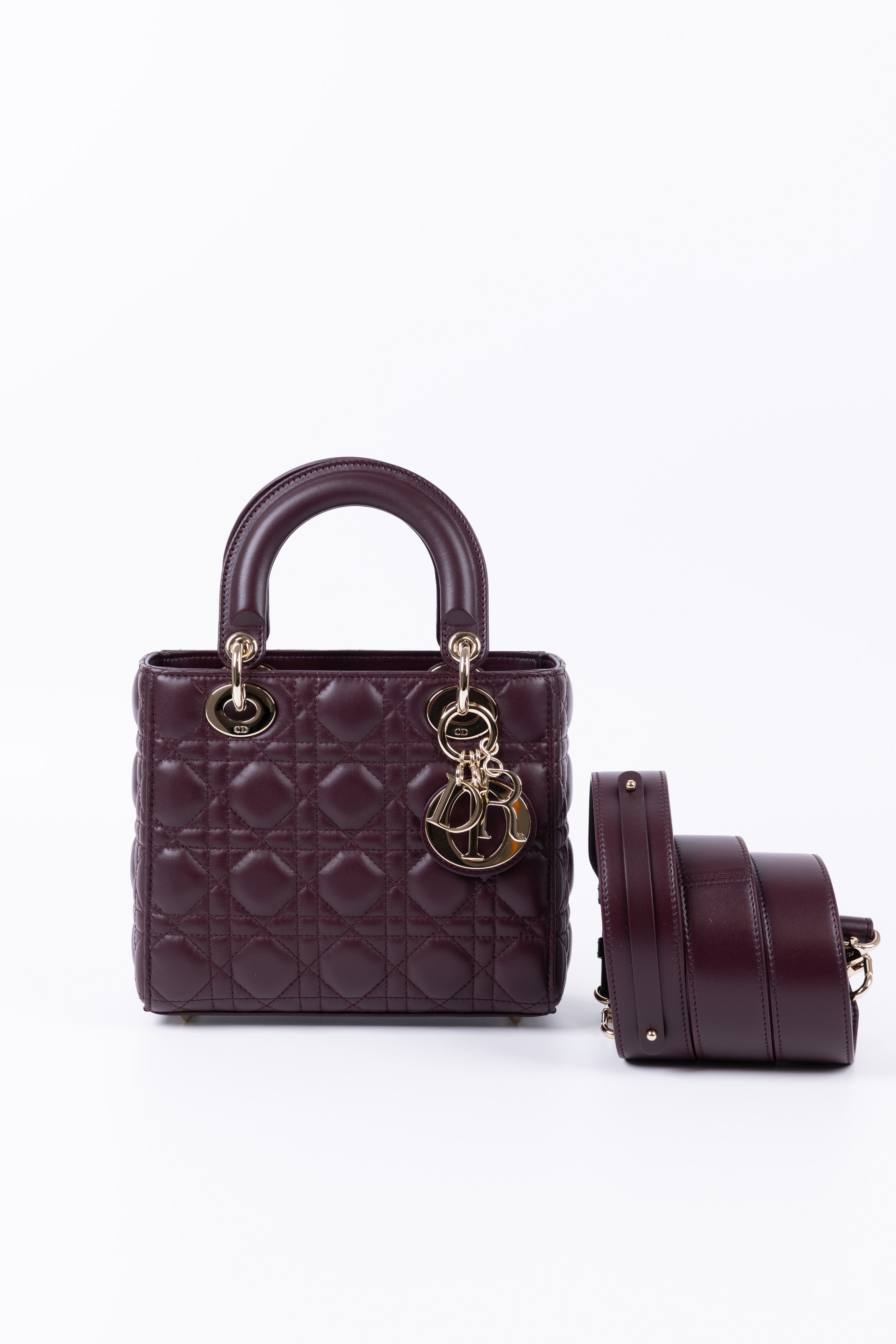 LADY DIOR SMALL BORGOGNA
