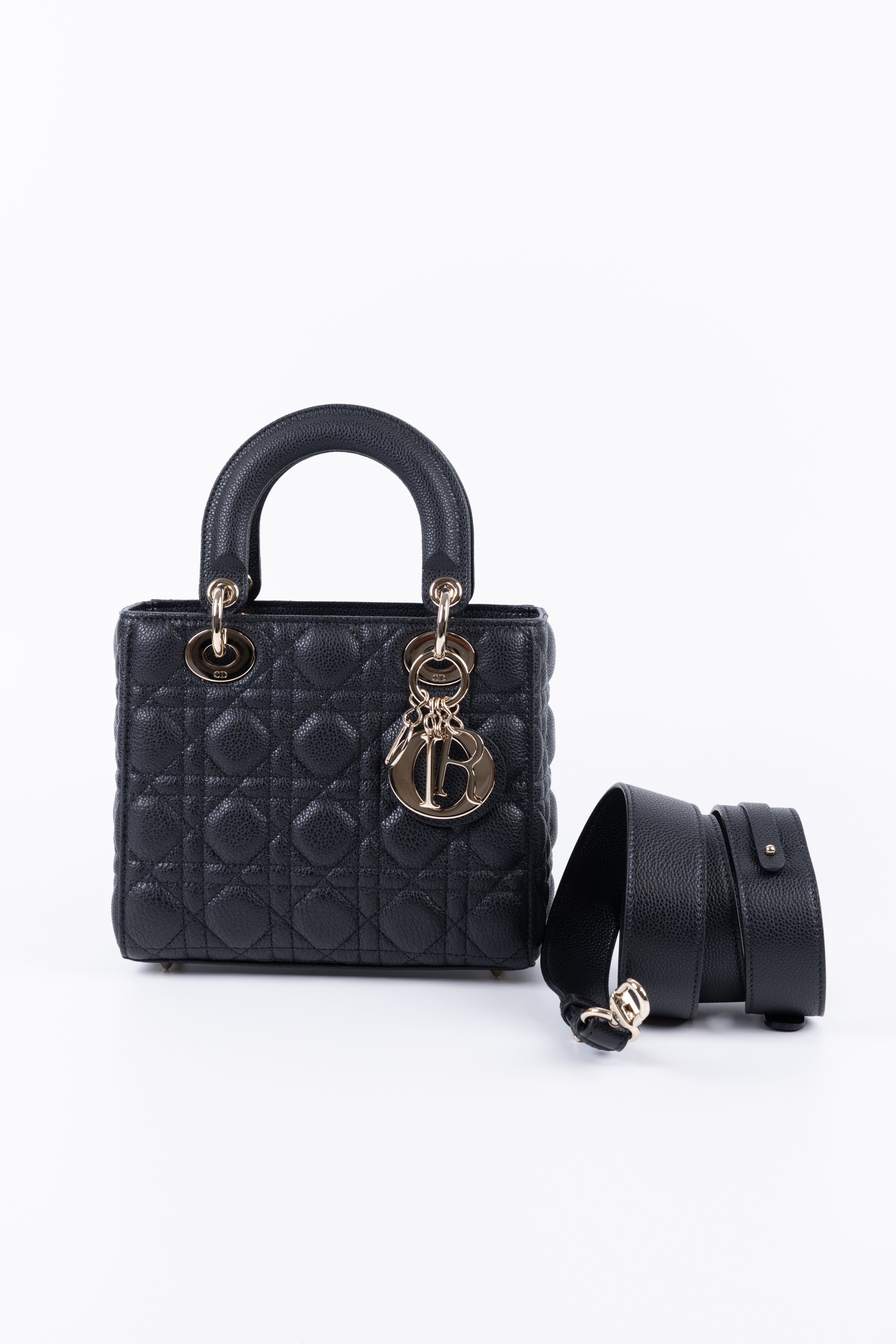 LADY DIOR SMALL IN PELLE CAVIAR NERA