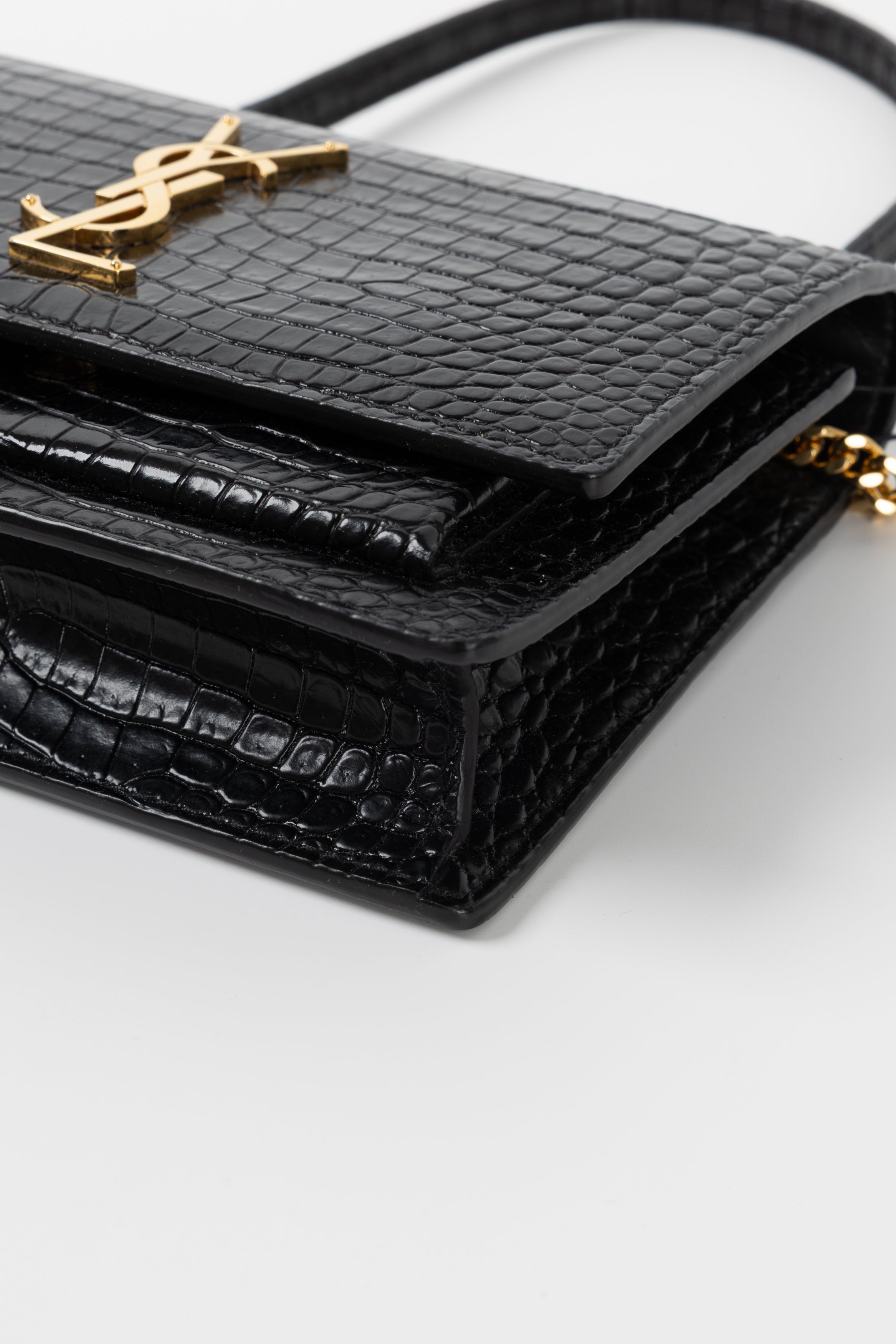 SAINT LAURENT SUNSET NERA IN STAMPA COCCO