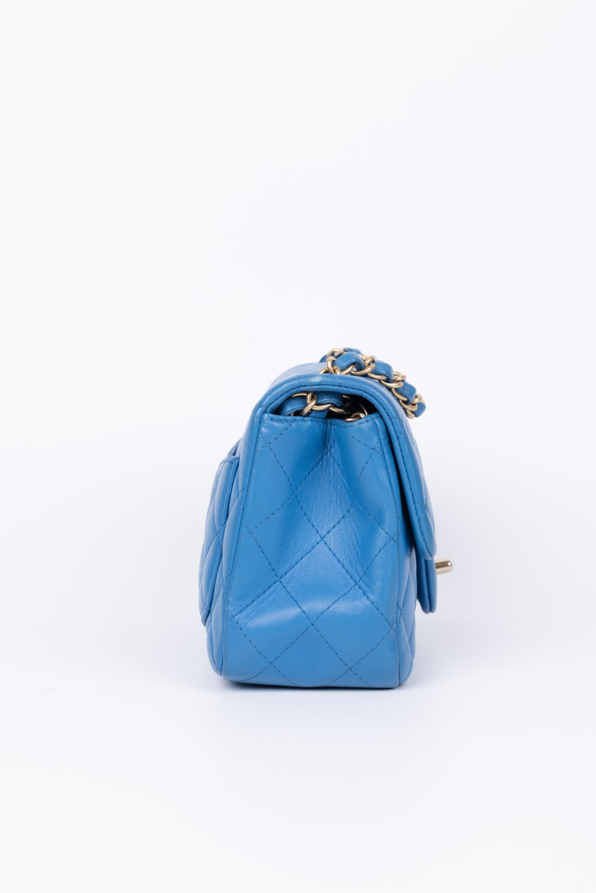 CHANEL MINI SQUARE BLU