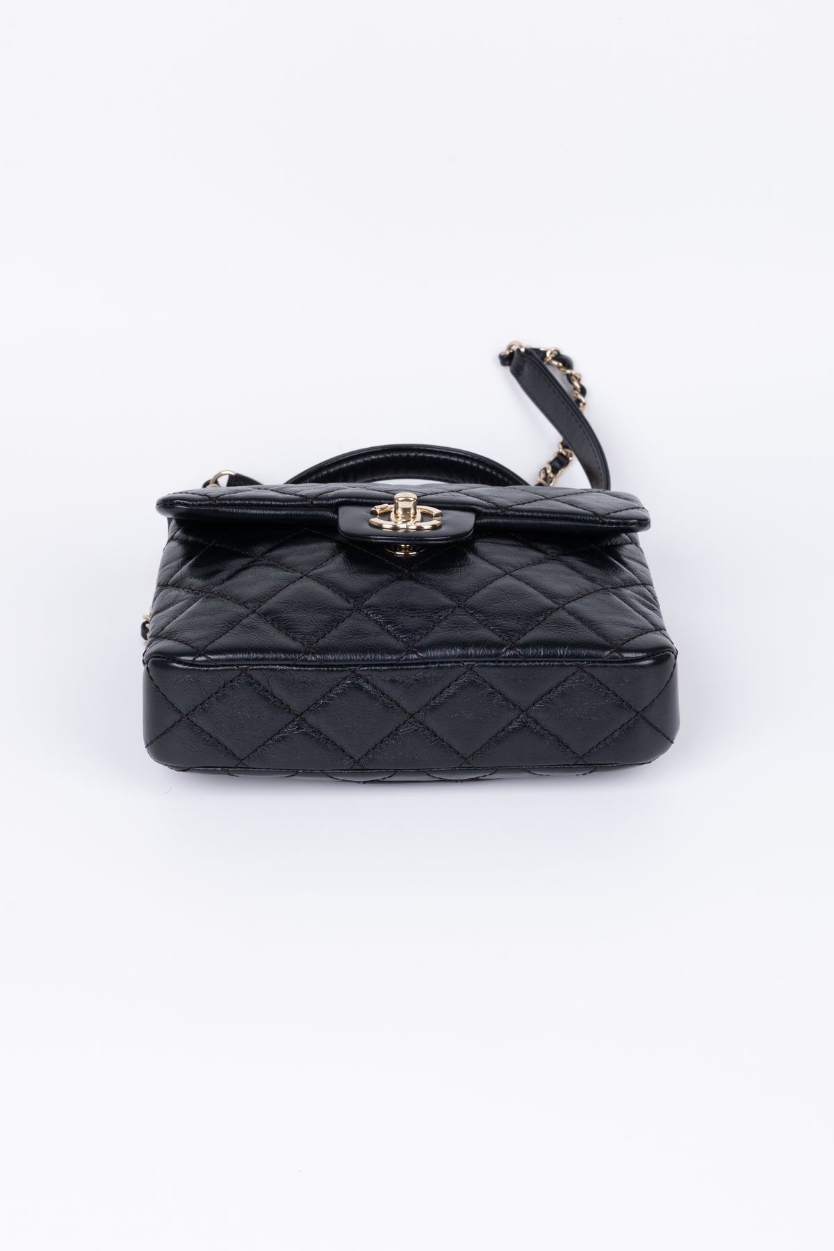 CHANEL TOP HANDLE CRUMPLED CALFSKIN