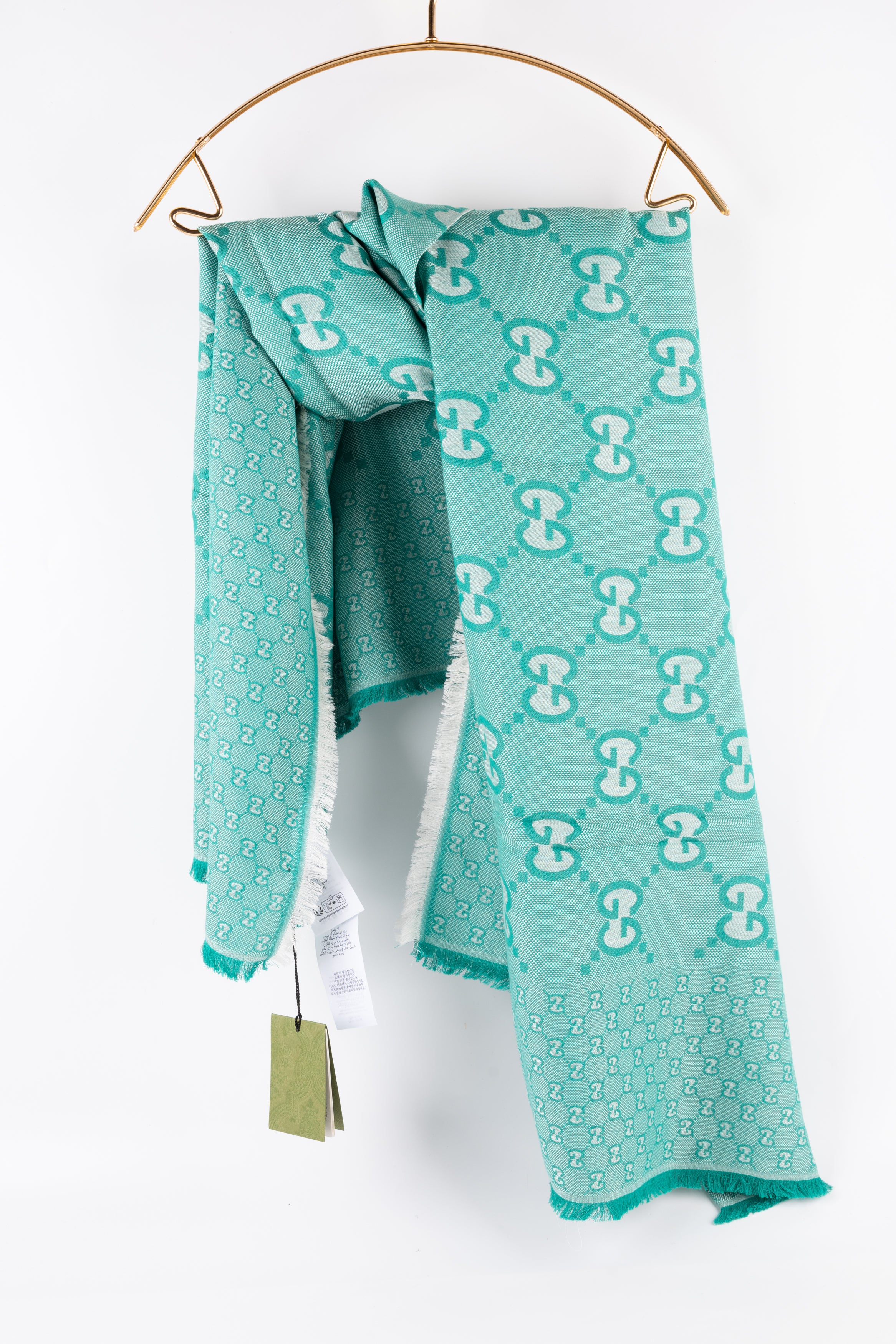 Gucci Sciarpa Verde acqua Motivo GG