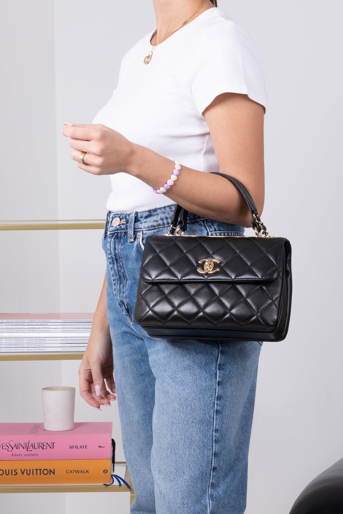 CHANEL TRENDY NERA/ORO SMALL