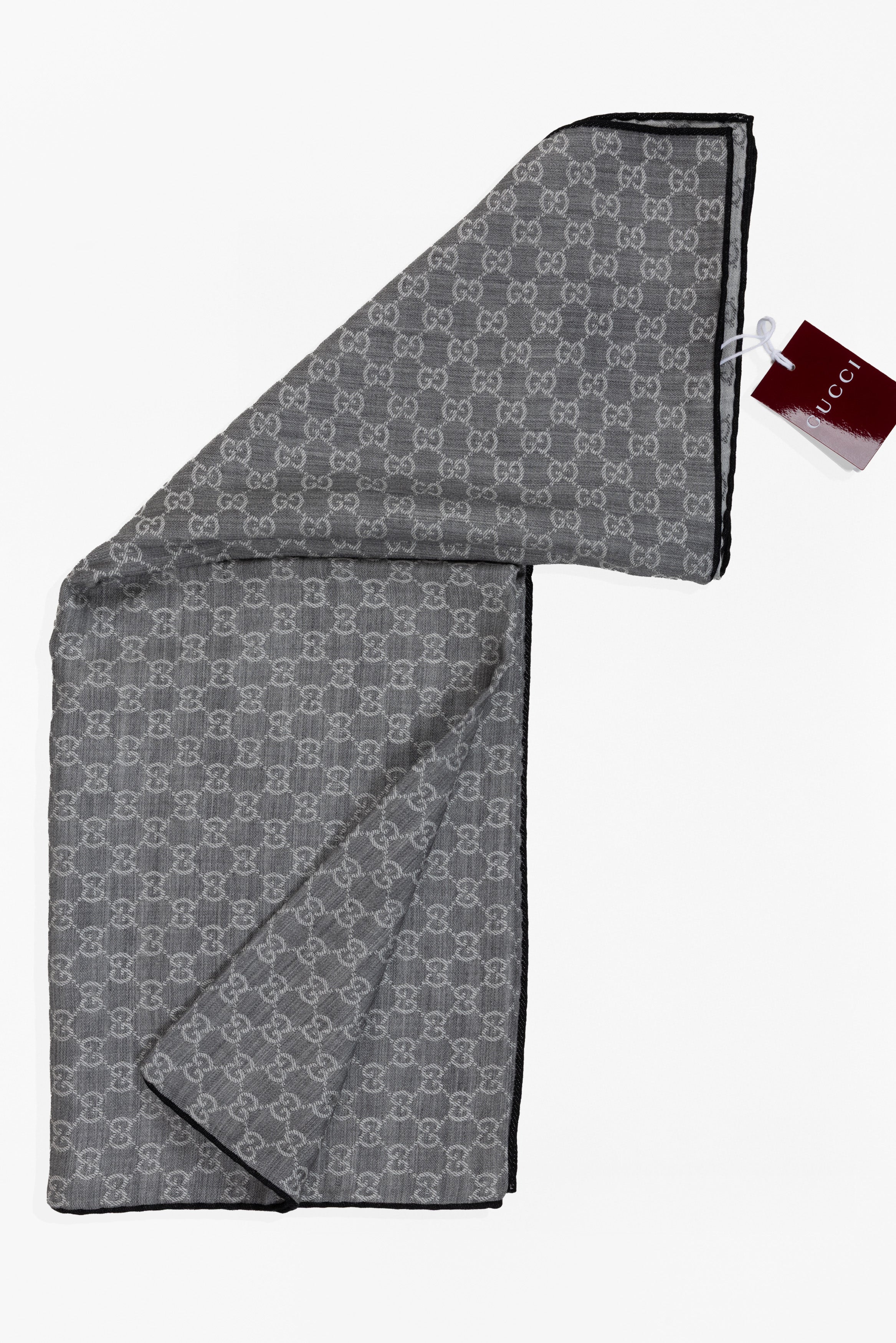 GUCCI STOLA GRIGIA BIANCA BORDO 09