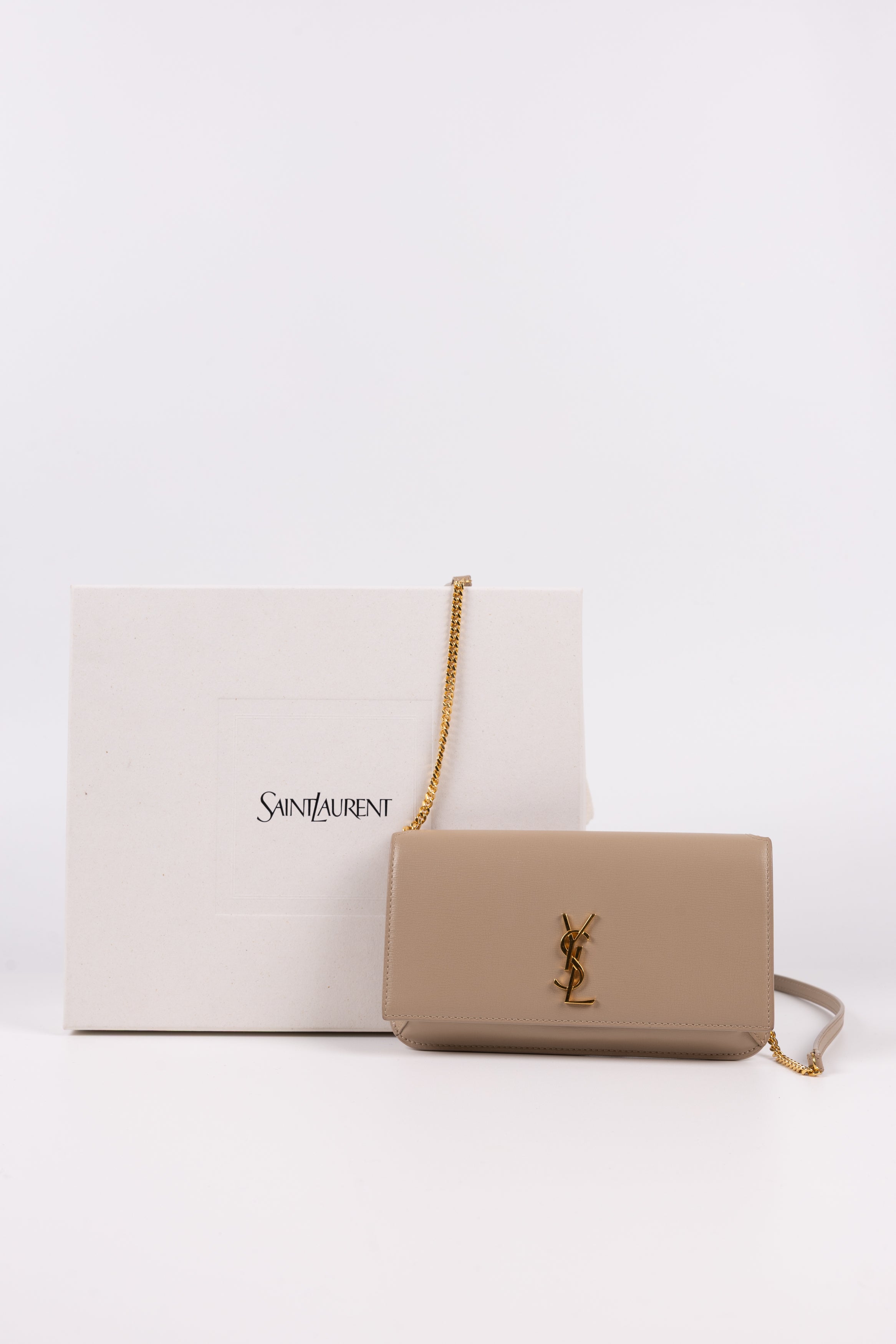 Porta Cellulare Saint Laurent Cassandre Beige