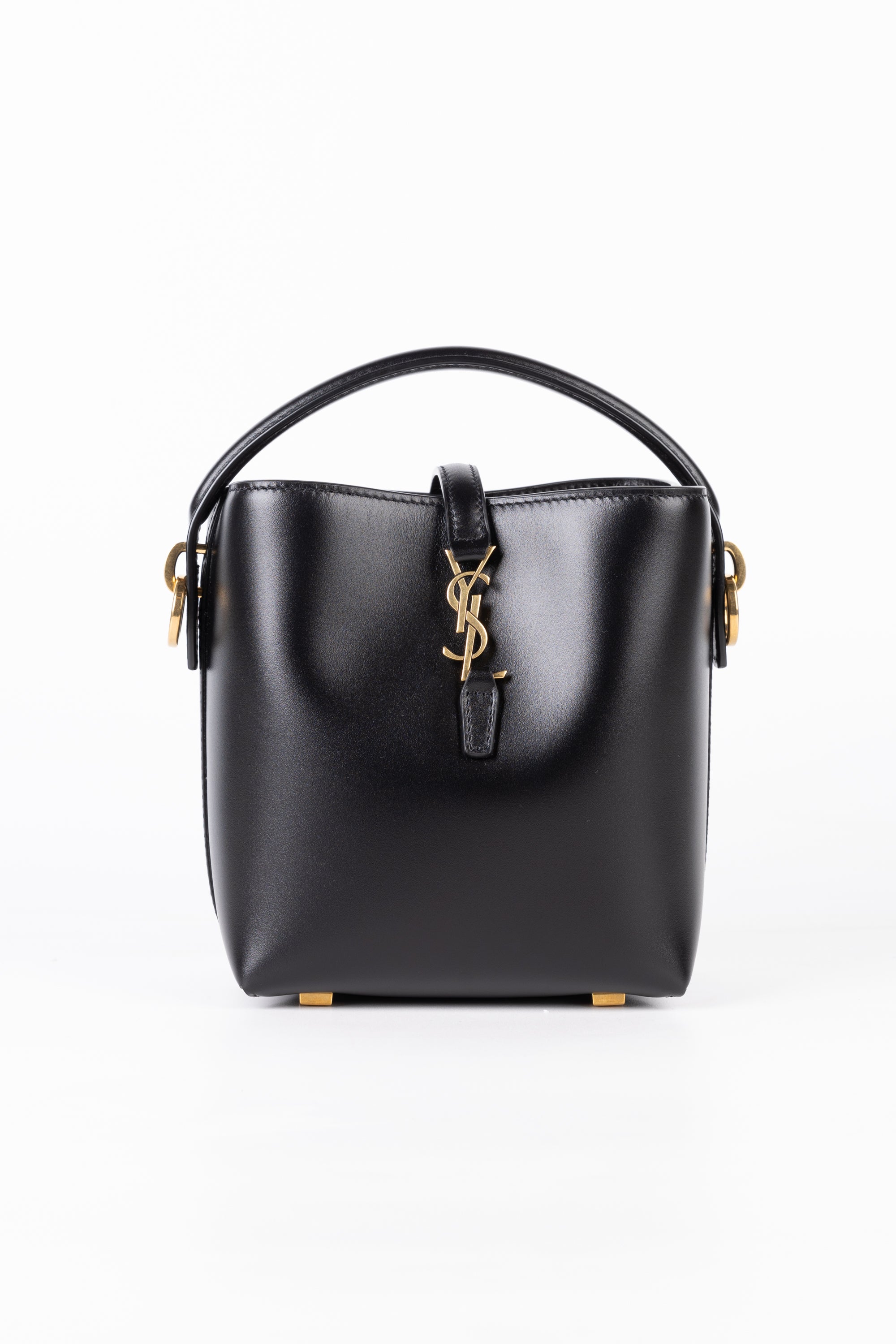 Saint Laurent Le 37 mini in pelle lucida Nero