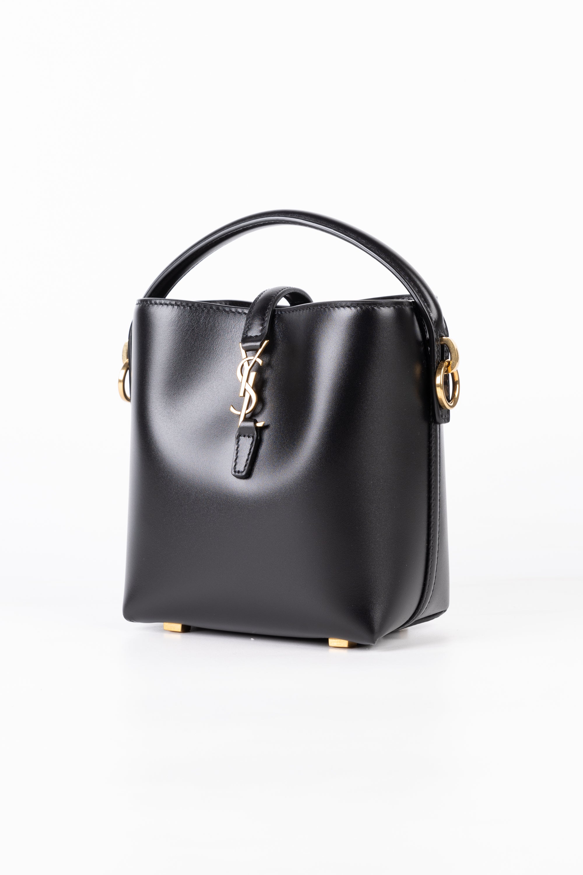 Saint Laurent Le 37 mini in pelle lucida Nero