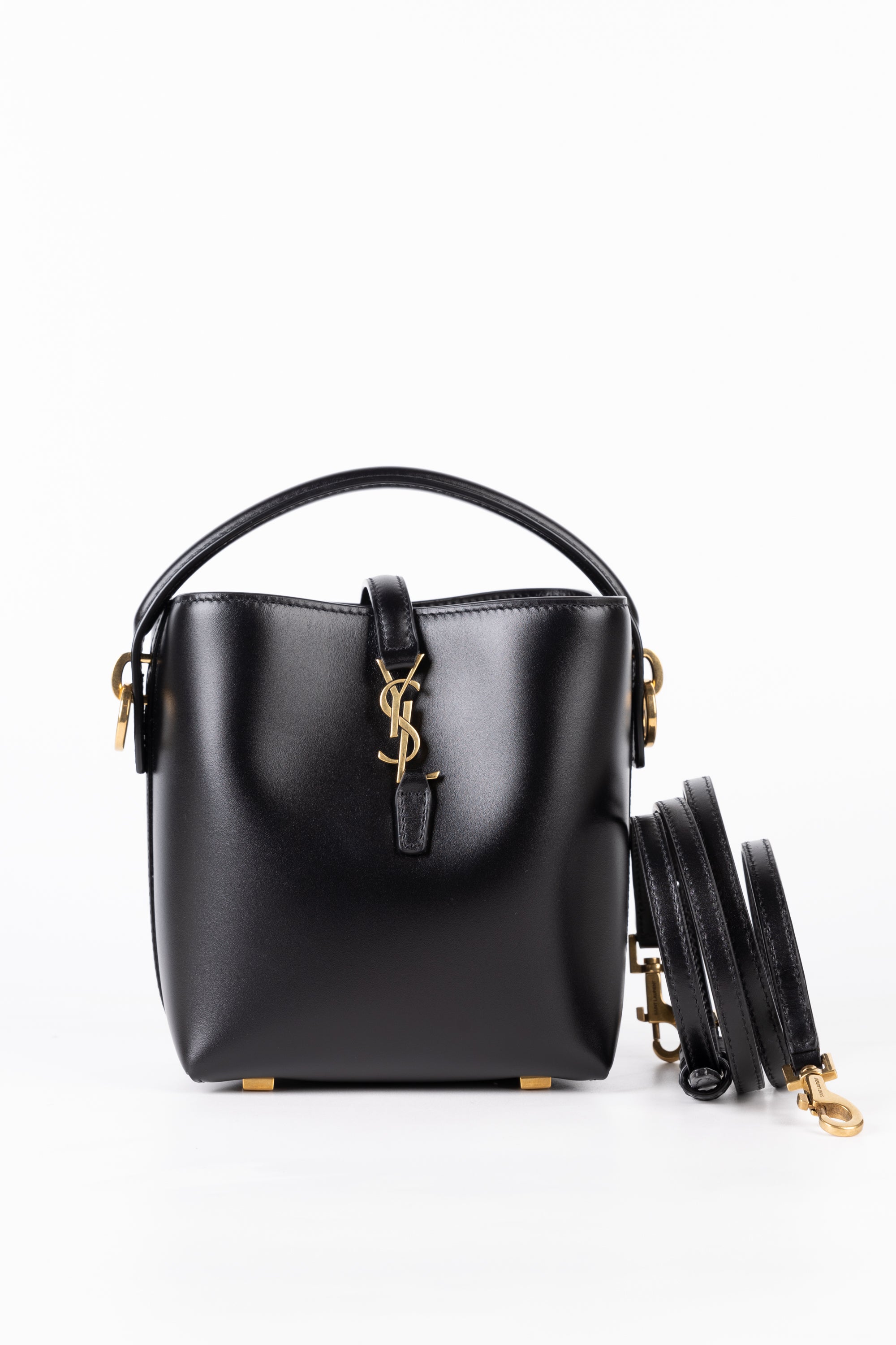 Saint Laurent Le 37 mini in pelle lucida Nero