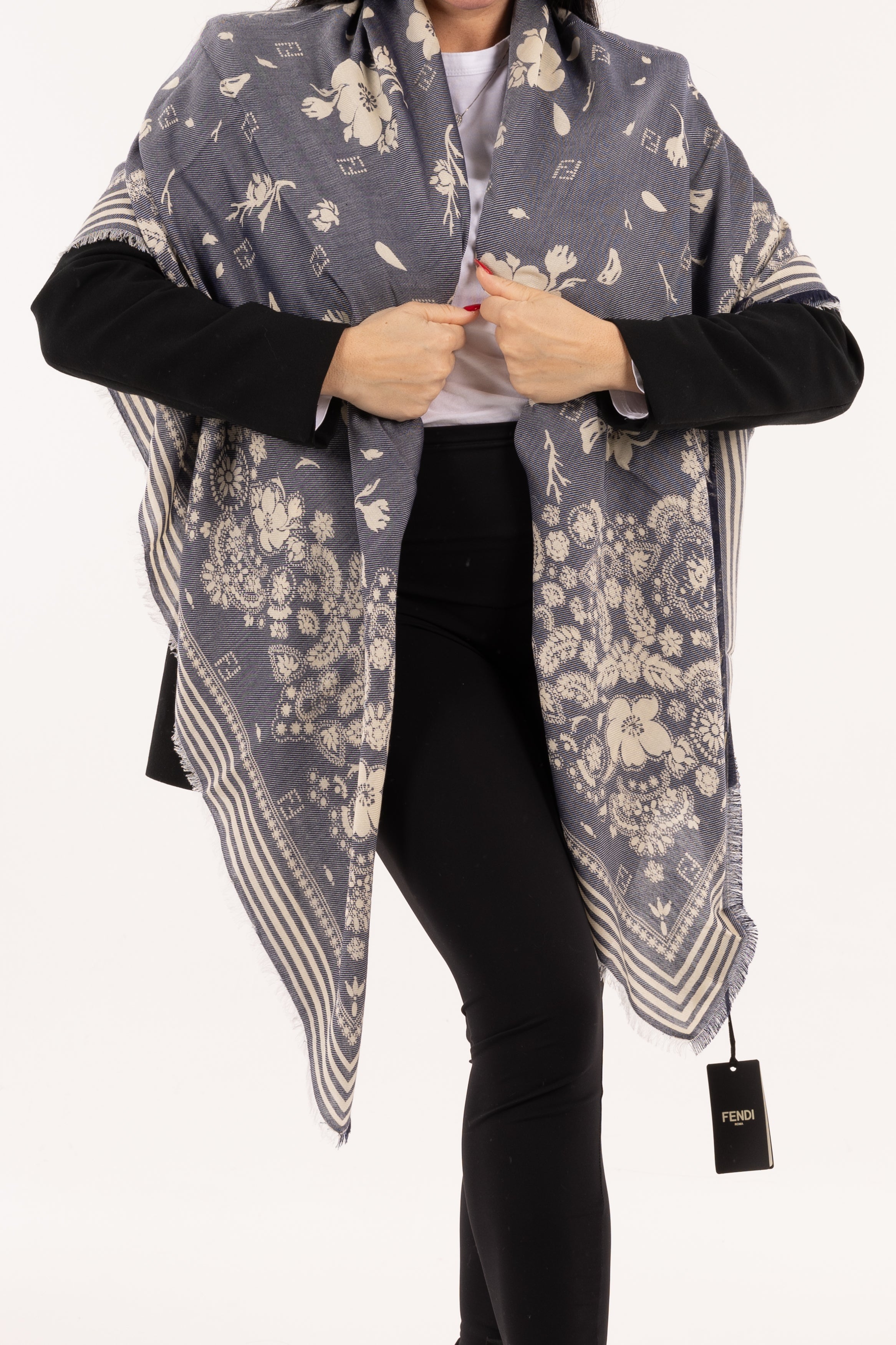 Fendi Blu/Panna con Fiori 59