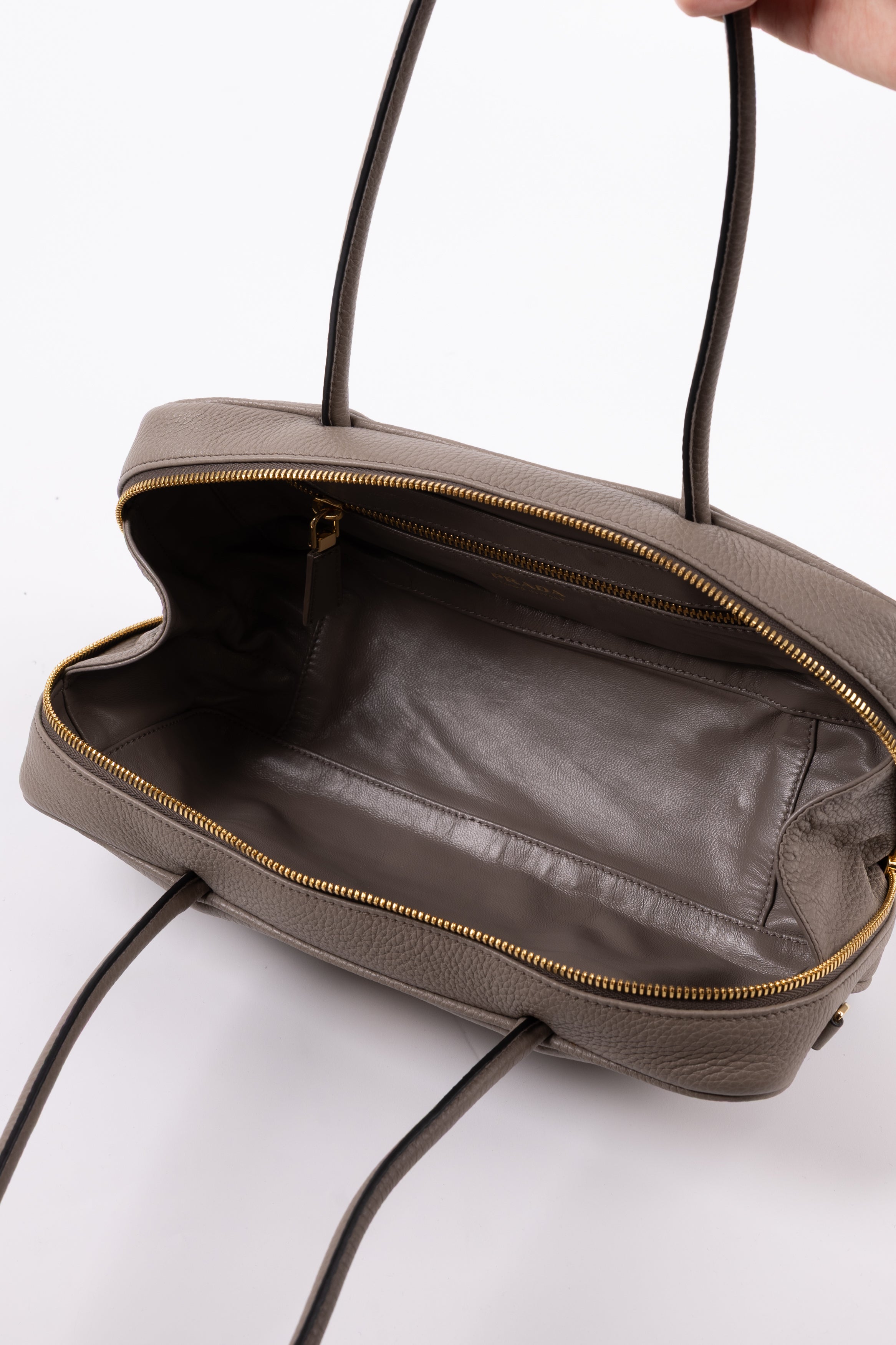 Prada Borsa a mano Tote piccola grigia