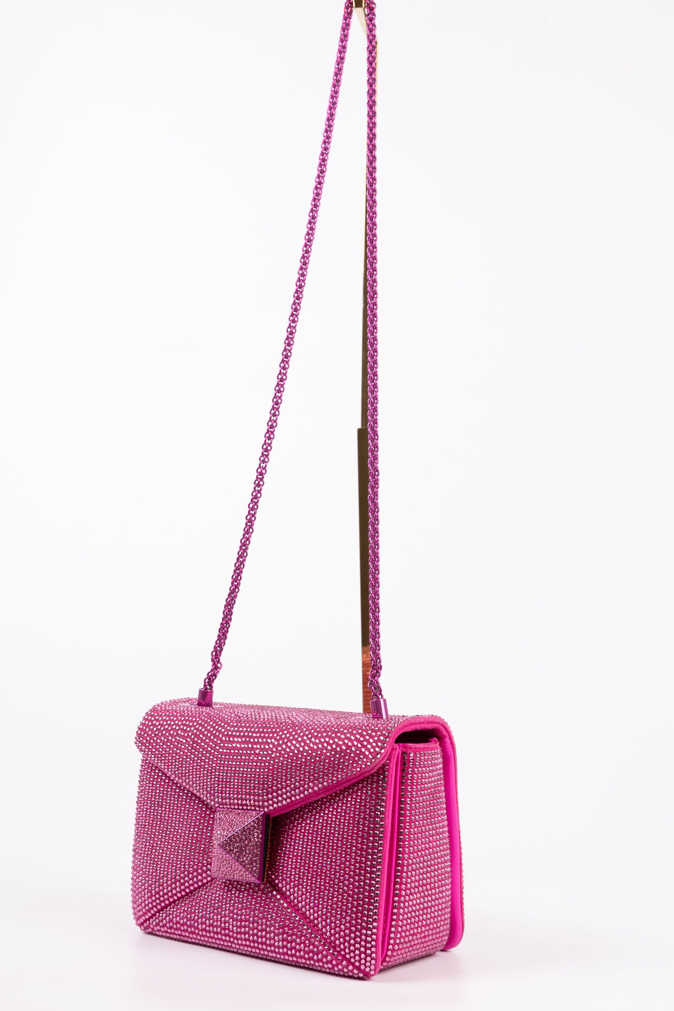Valentino One stud piccola con Brillantini Fucsia