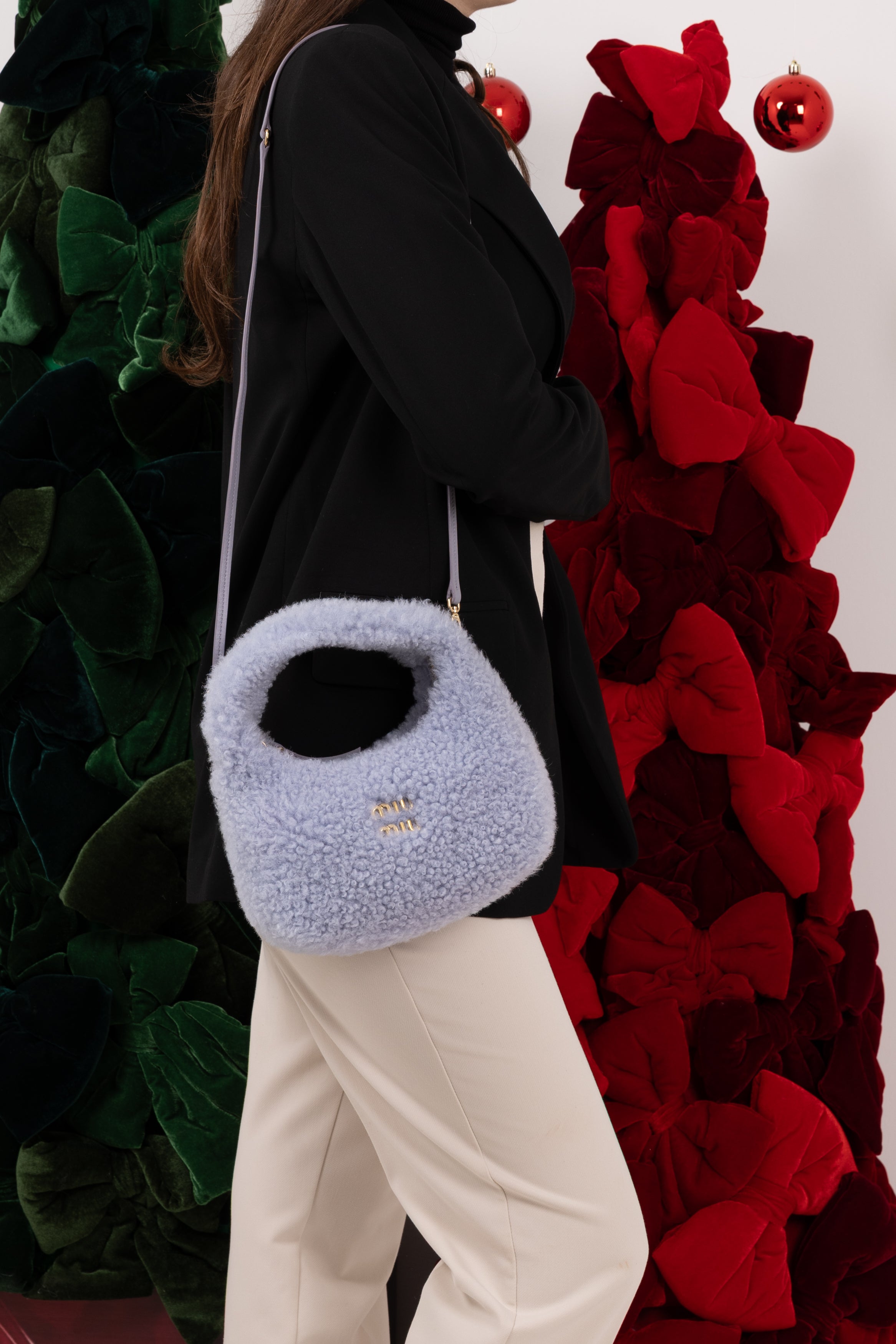 Miu Miu Hobo Wander azzurra small
