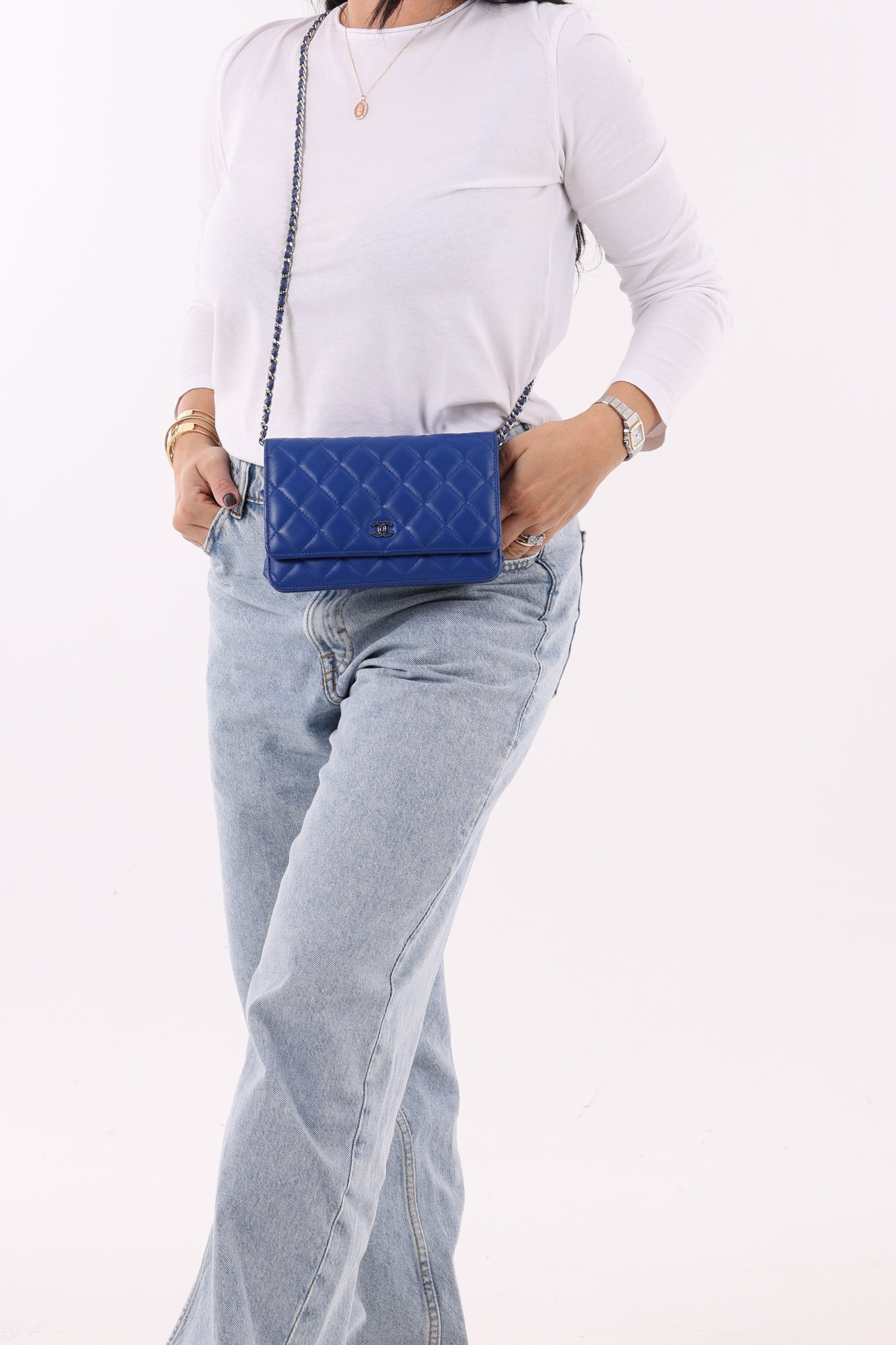 Chanel Wallet on Chain Blue