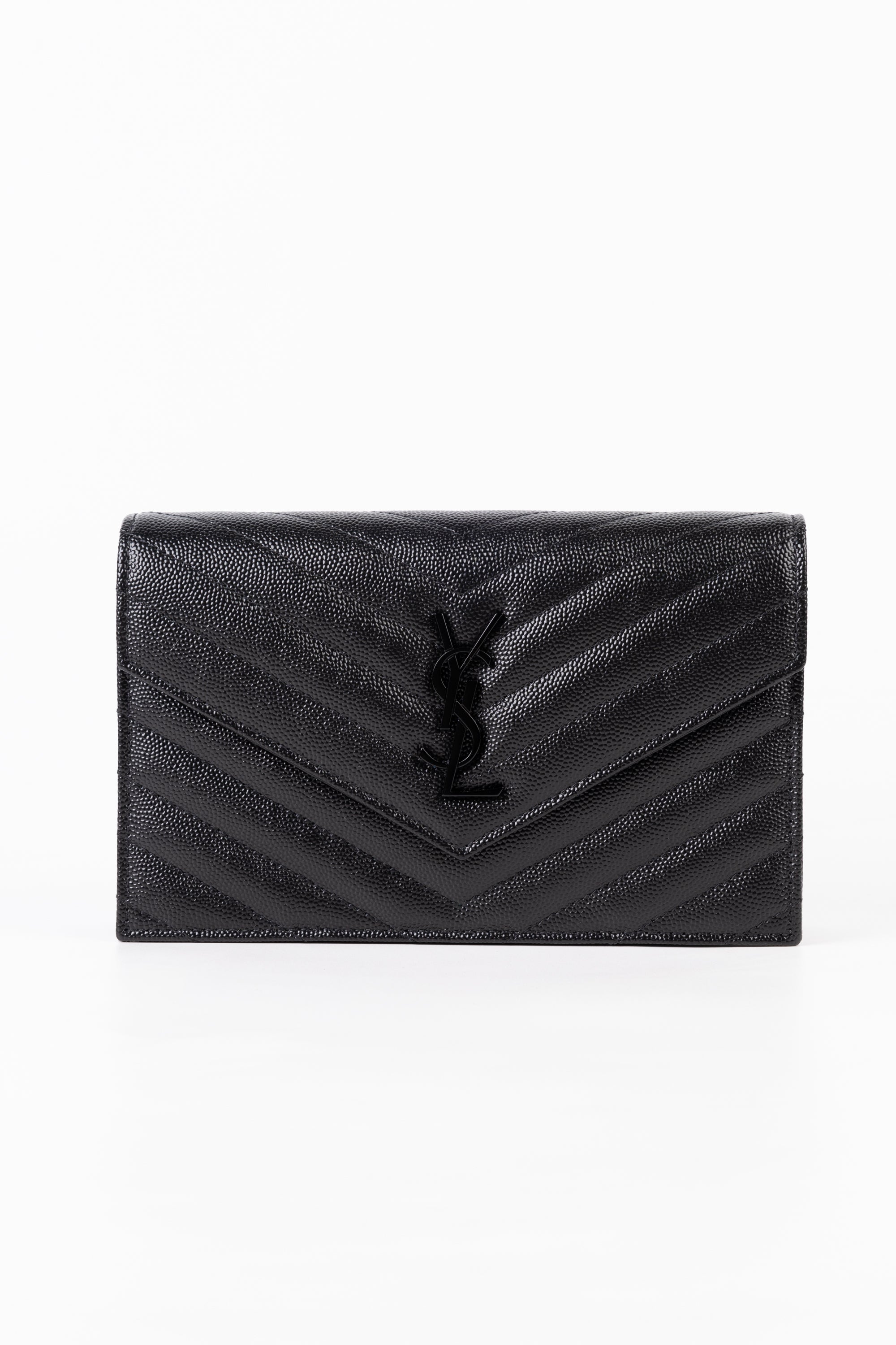 Saint Laurent pochette envelope con catena nero/nero