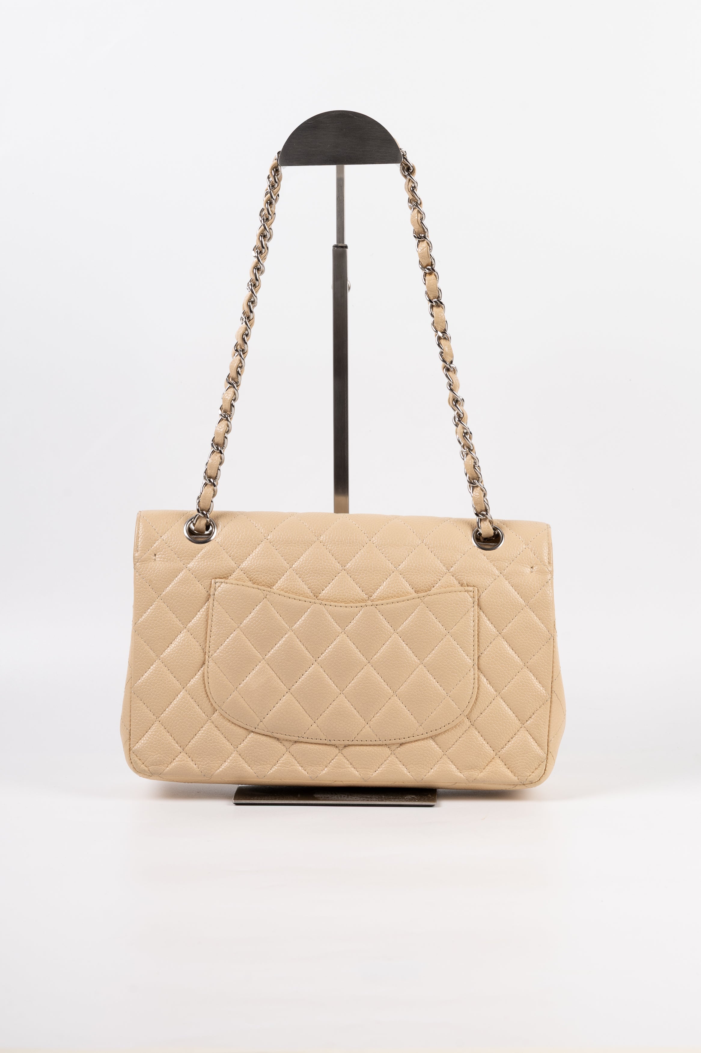 Chanel Classica Timeless Double Flap Beige/Argento