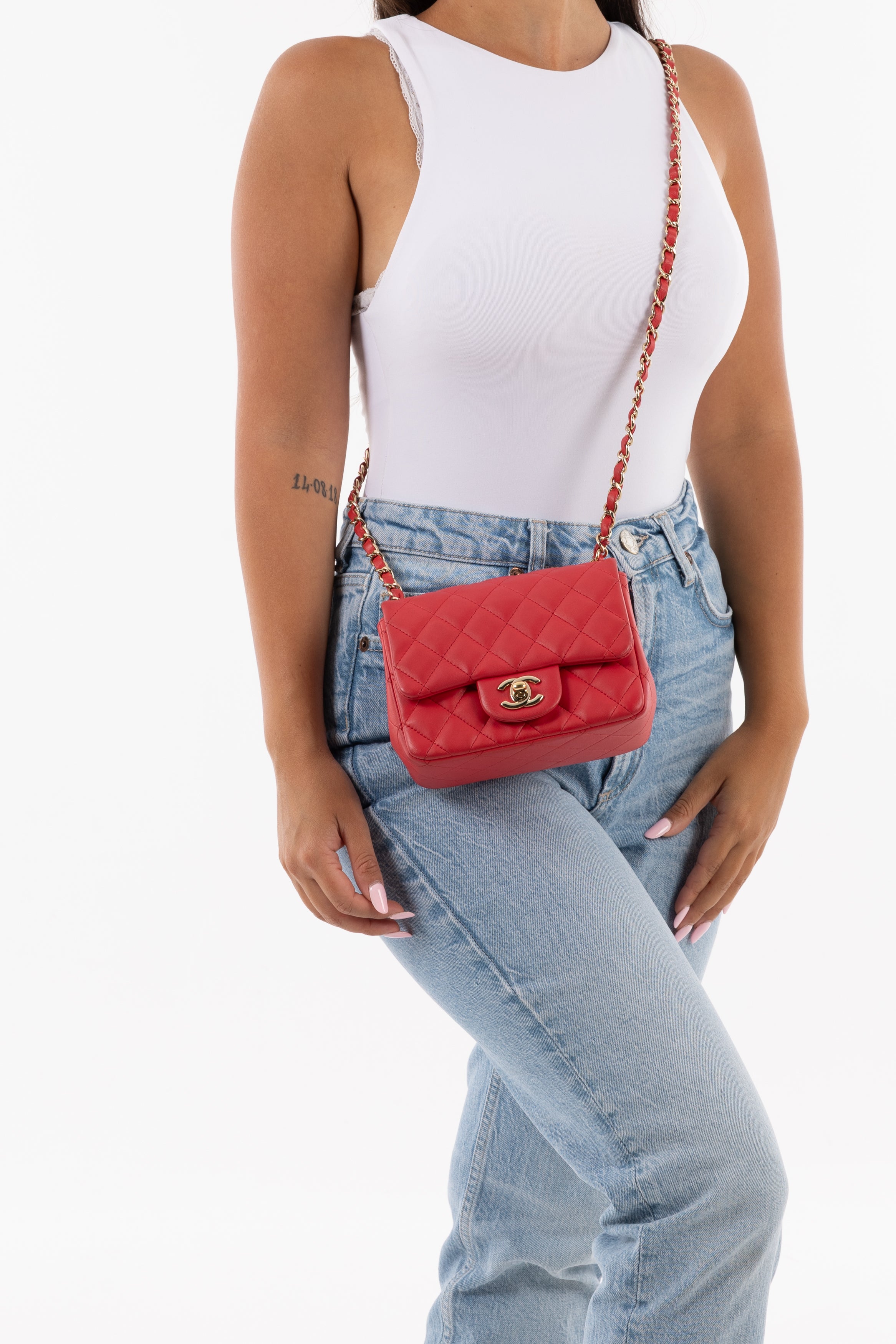 Chanel Mini Square Rosso Fragola