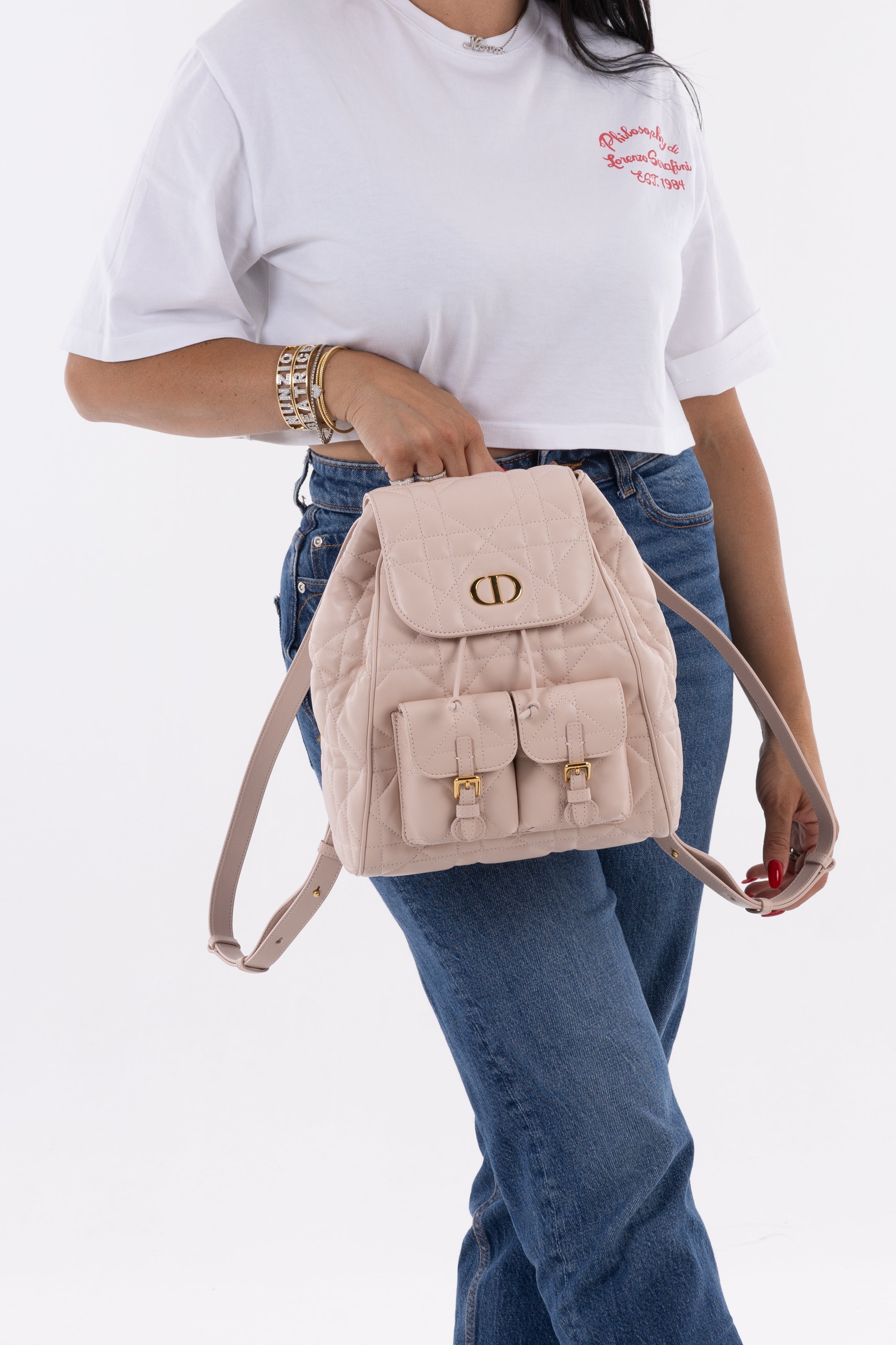 Dior Zaino Caro Medio Rosa Cipria