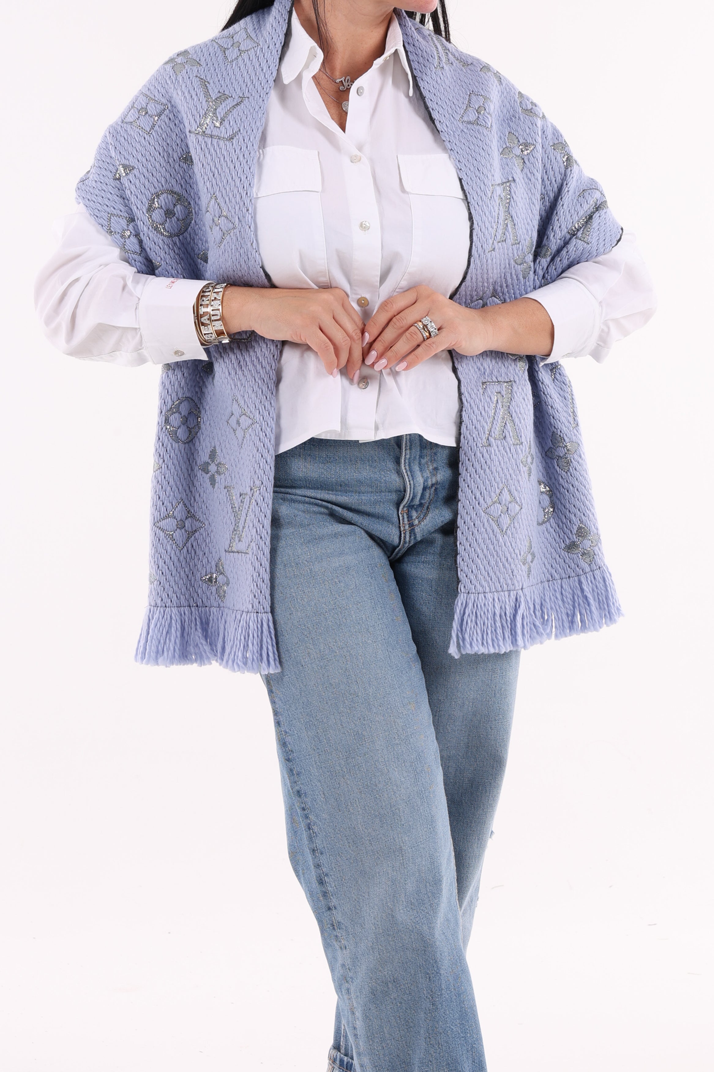 Louis Vuitton Sciarpa Monogram Celeste