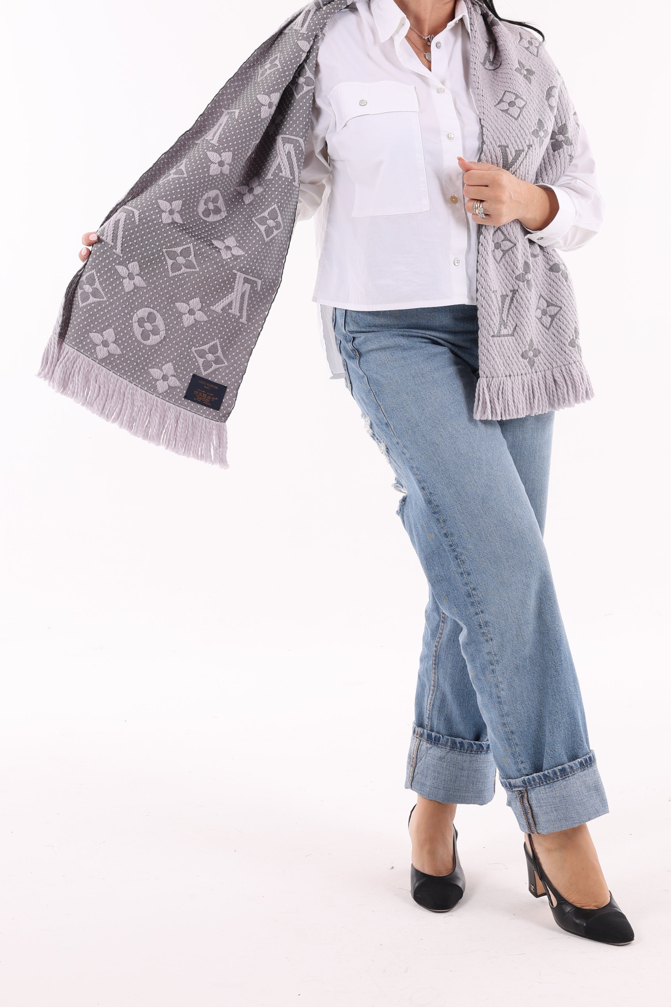 Louis Vuitton Sciarpa Monogram Grigia