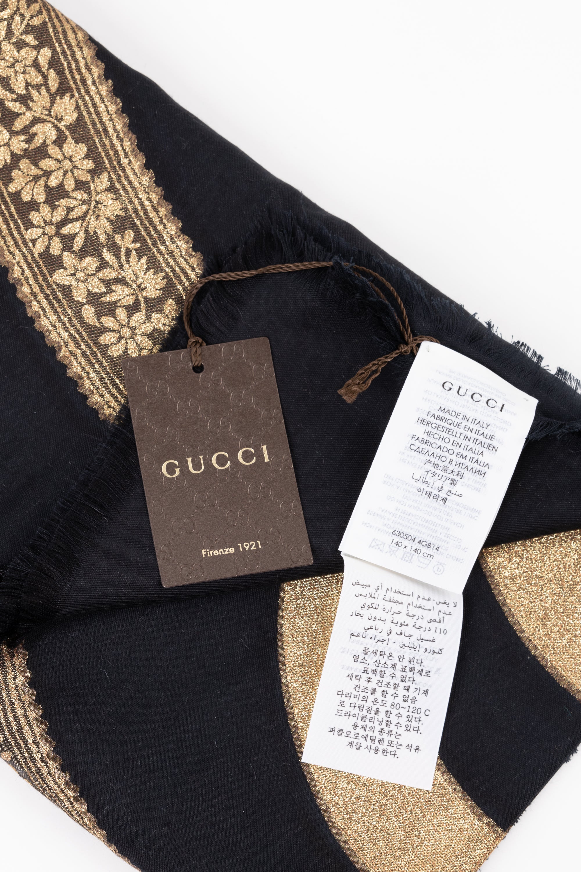 Gucci Stola Fantasia Nero/Oro