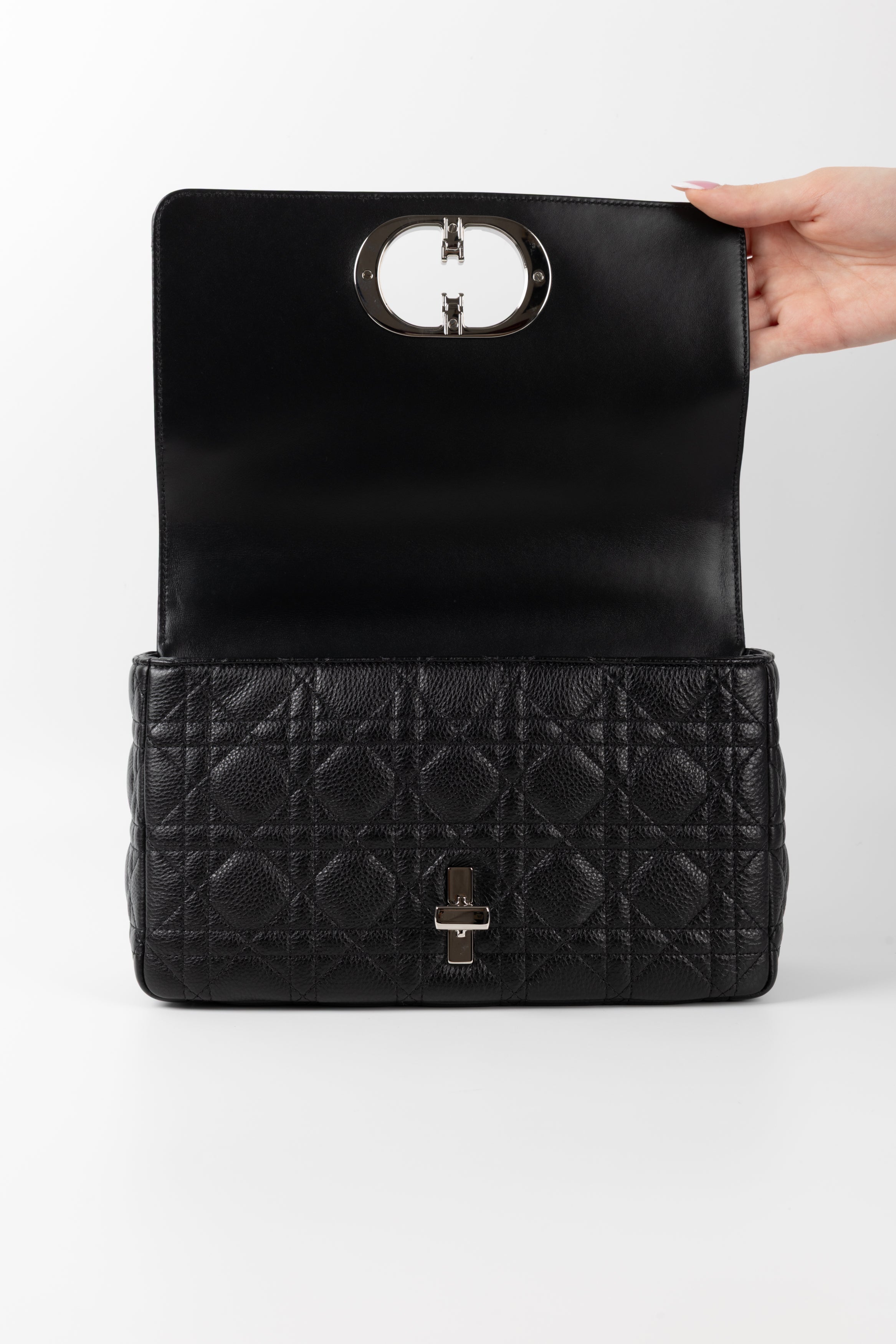 DIOR CARO NERA/ARGENTO CAVIAR