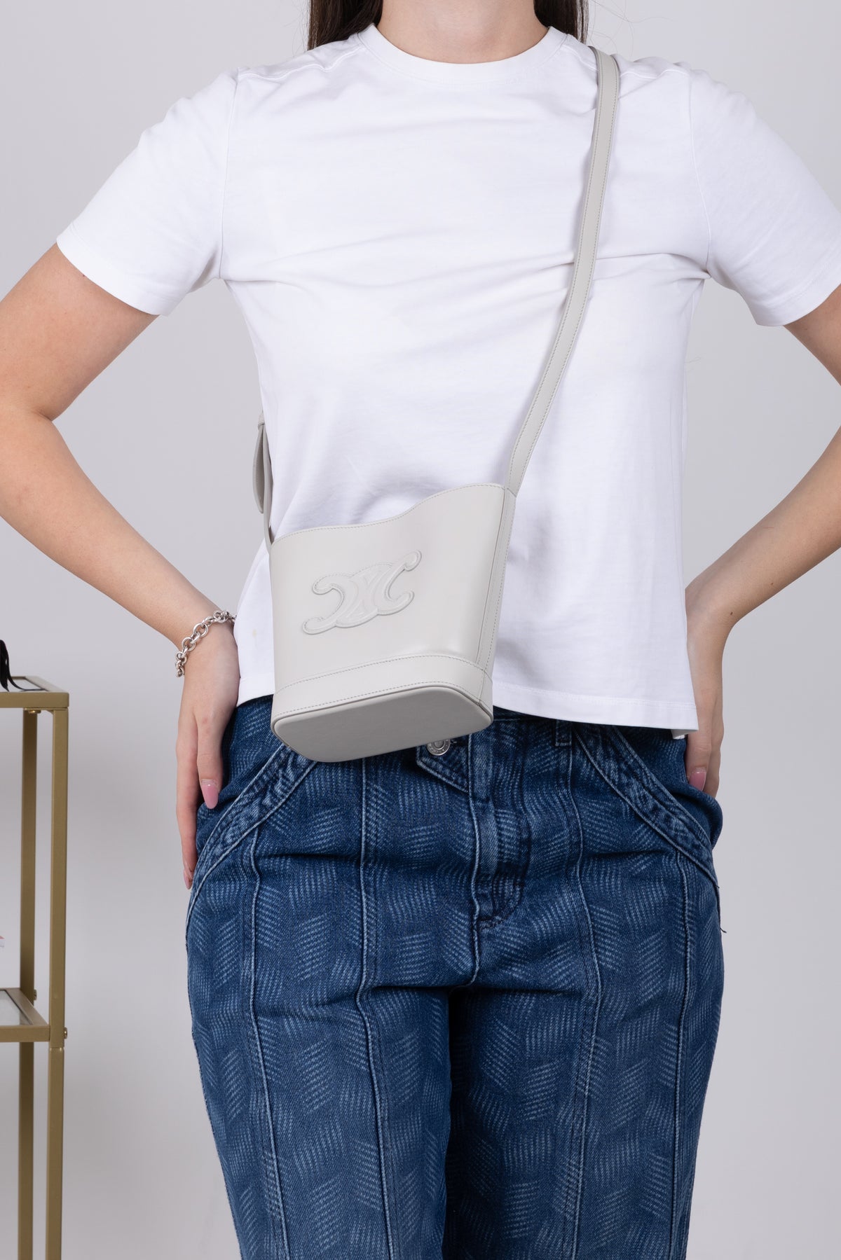 CELINE SECCHIELLO TRIOMPHE MINI BIANCO