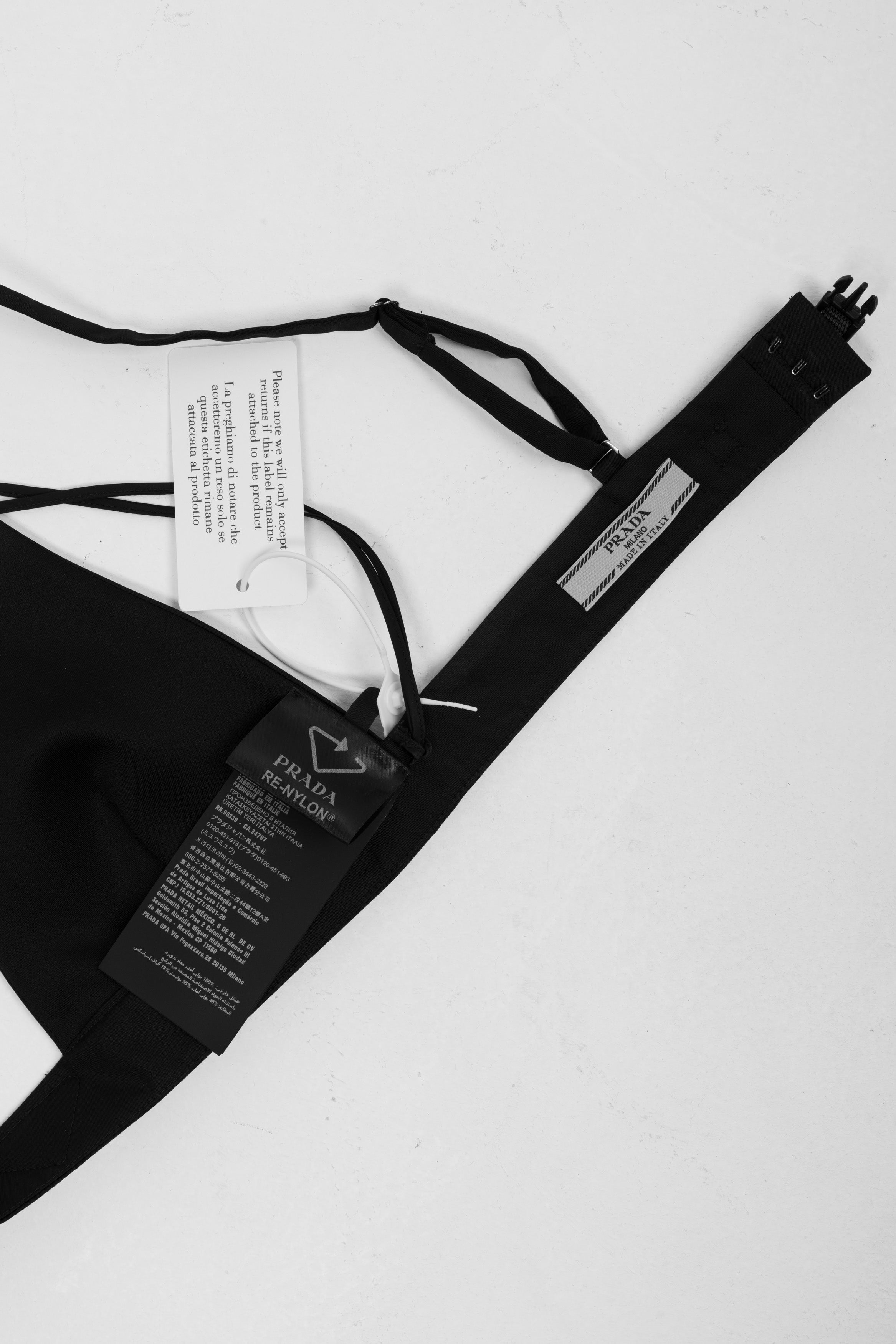 PRADA TOP BRALETTE IN JEANS NERO