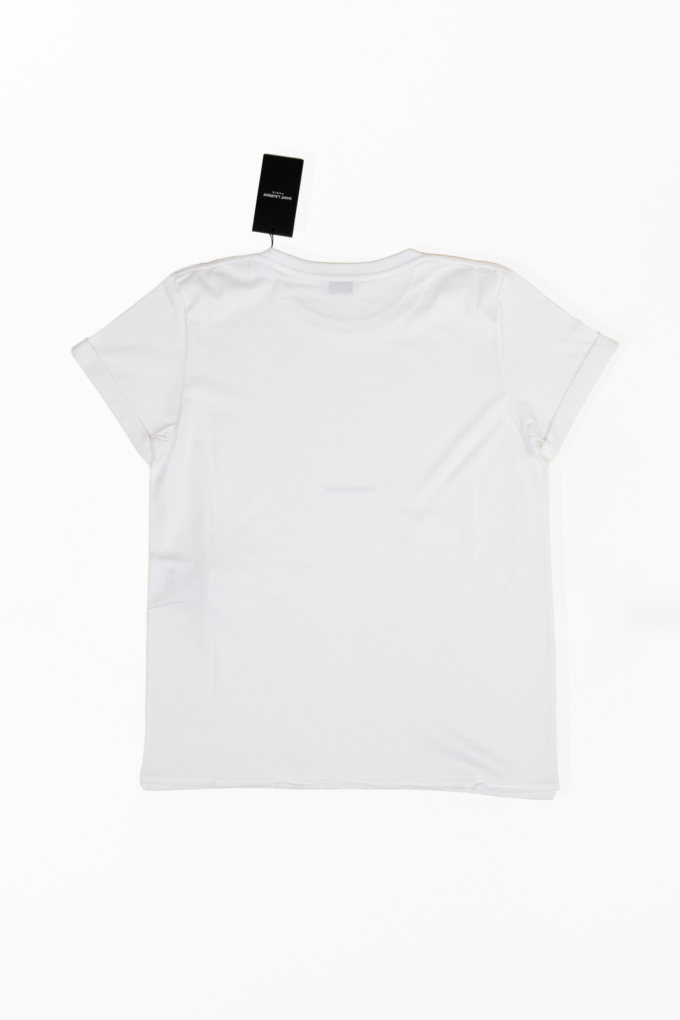 SAINT LAURENT T-SHIRT LOGO BIANCA M