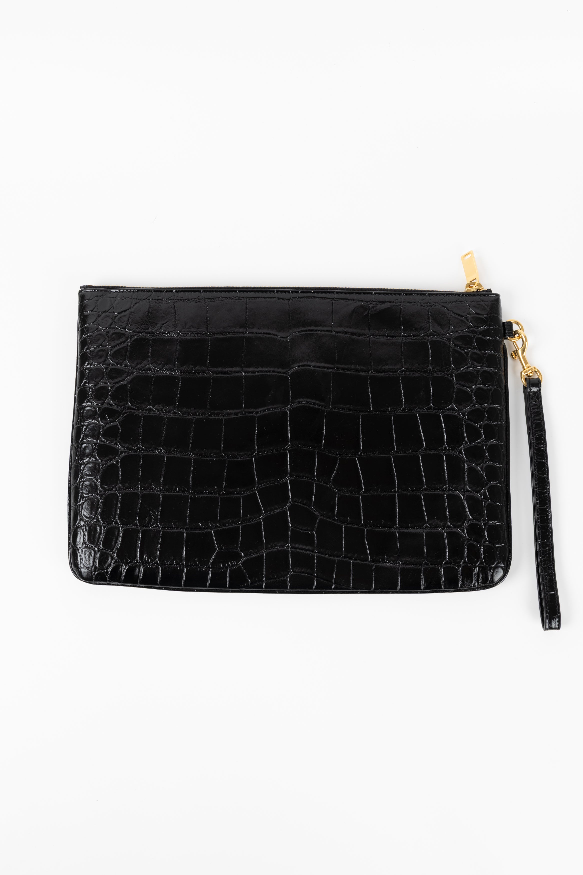 SAINT LAURENT POCHETTE NERA IN COCCO