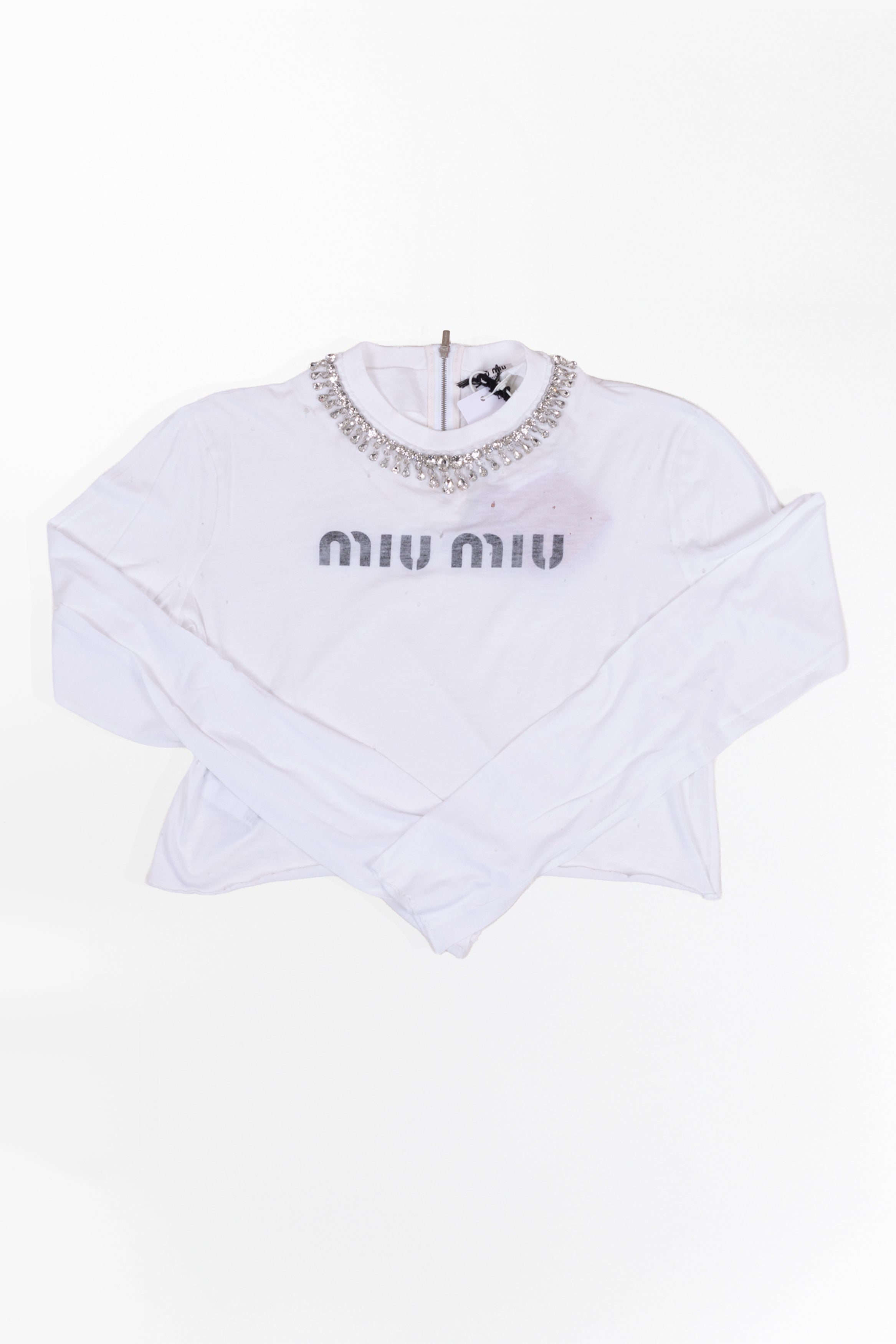 MIU MIU MANICHE LUNGHE CON DETTAGLIO IN STRASS