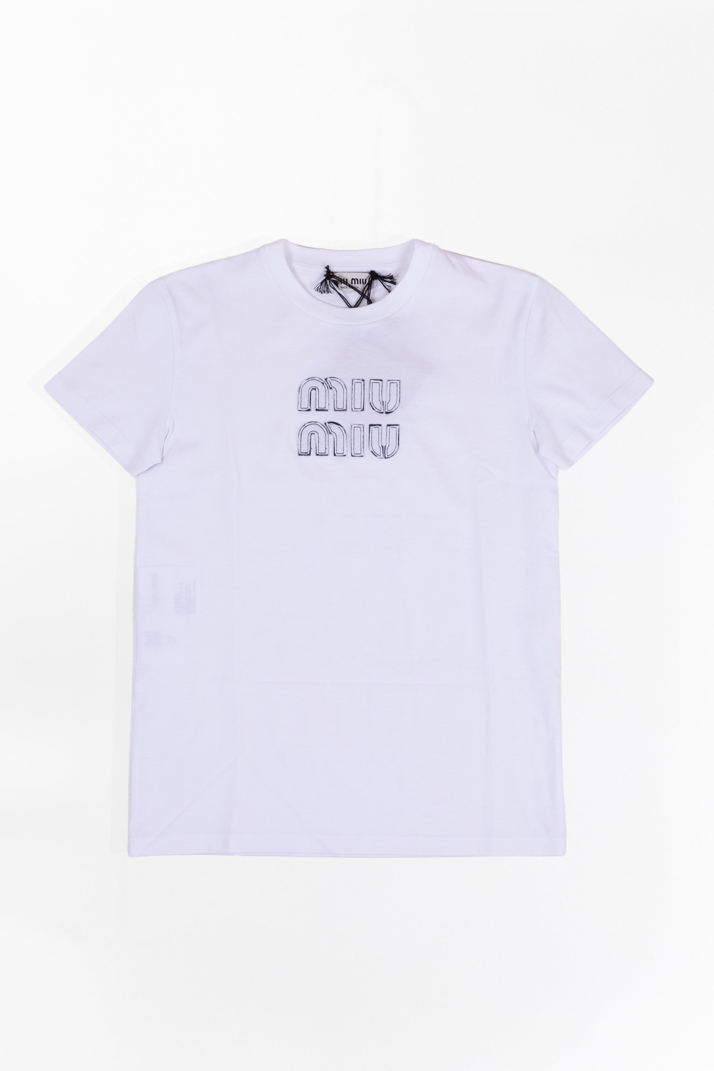 MIU MIU T-SHIRT BIANCA LOGO